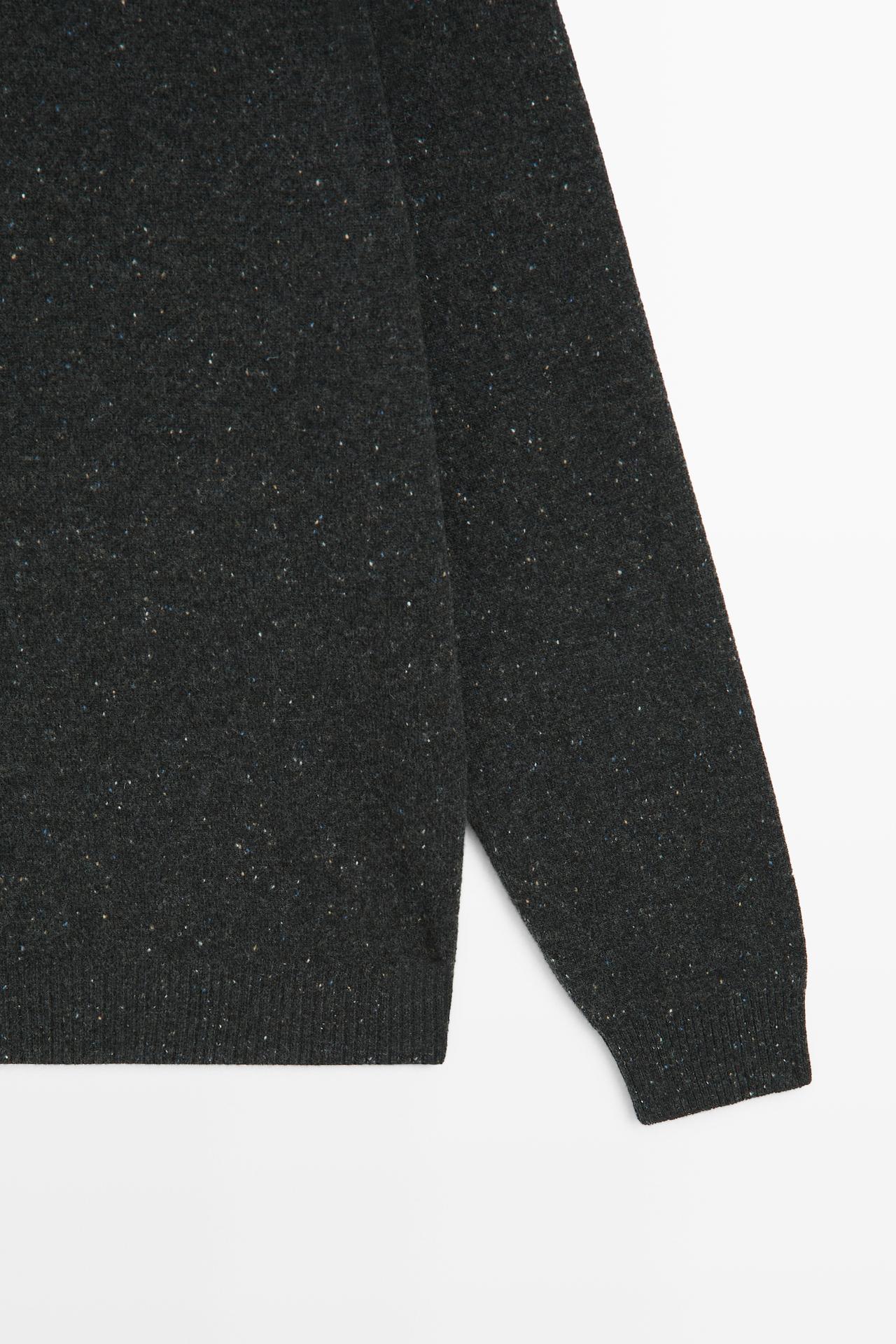 Heathered wool knit sweater — CHARCOAL