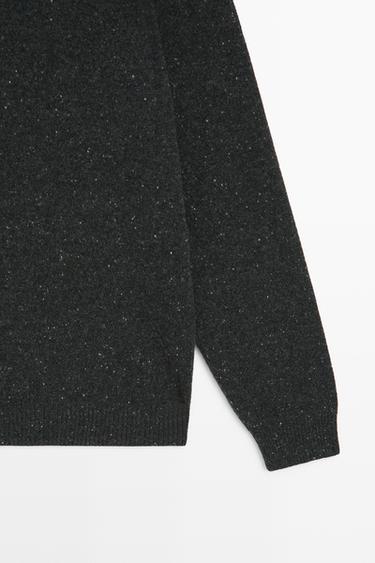 Heathered wool knit sweater — CHARCOAL 7