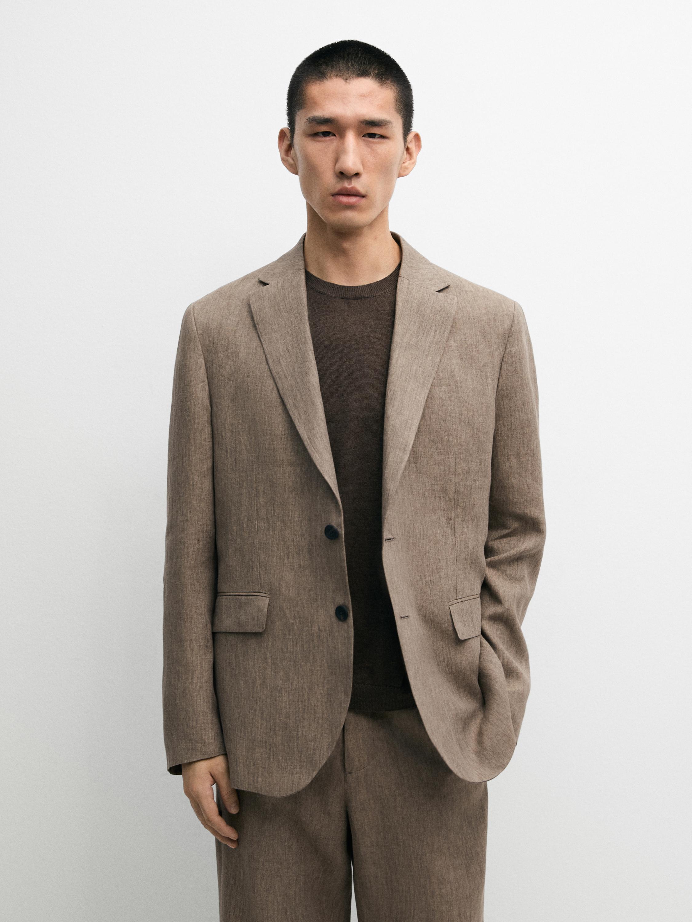 100% linen suit blazer — OCHRE