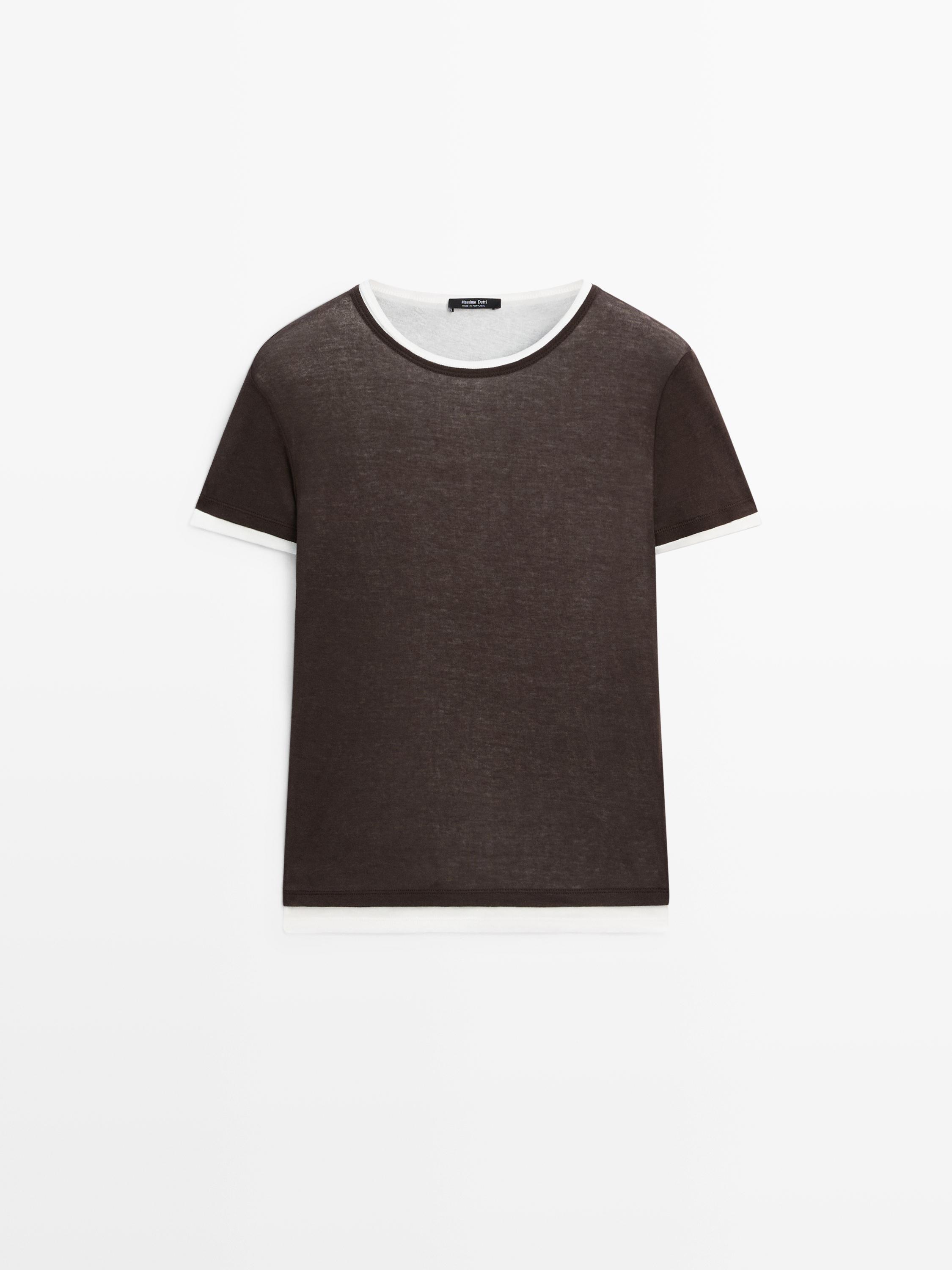 Short-sleeved T-shirt with double finish