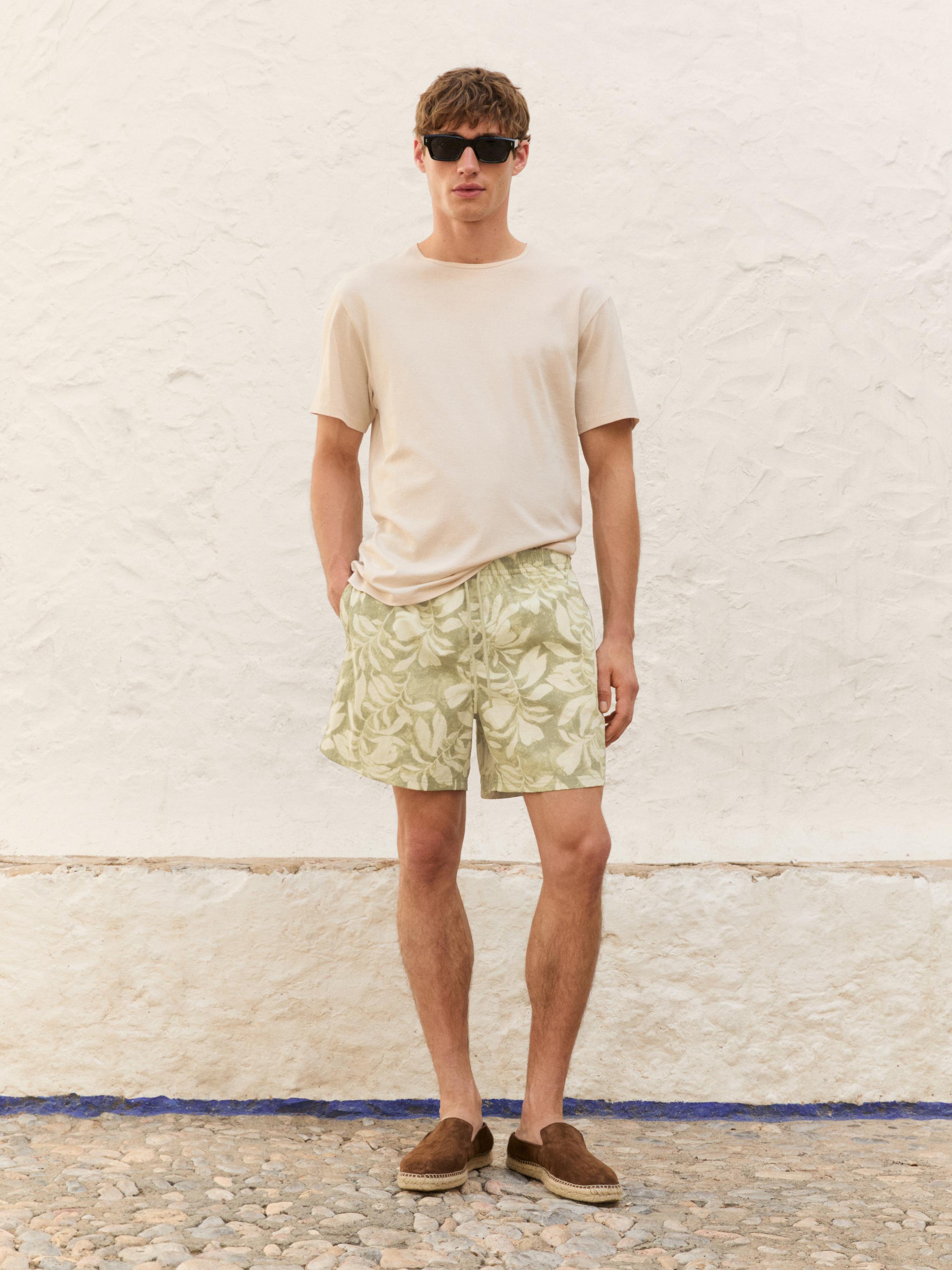 Regular fit printed swimming trunks