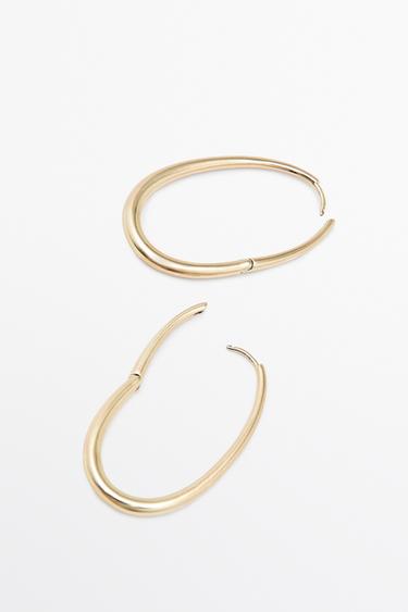 Oval hoop earrings — GOLDEN 3