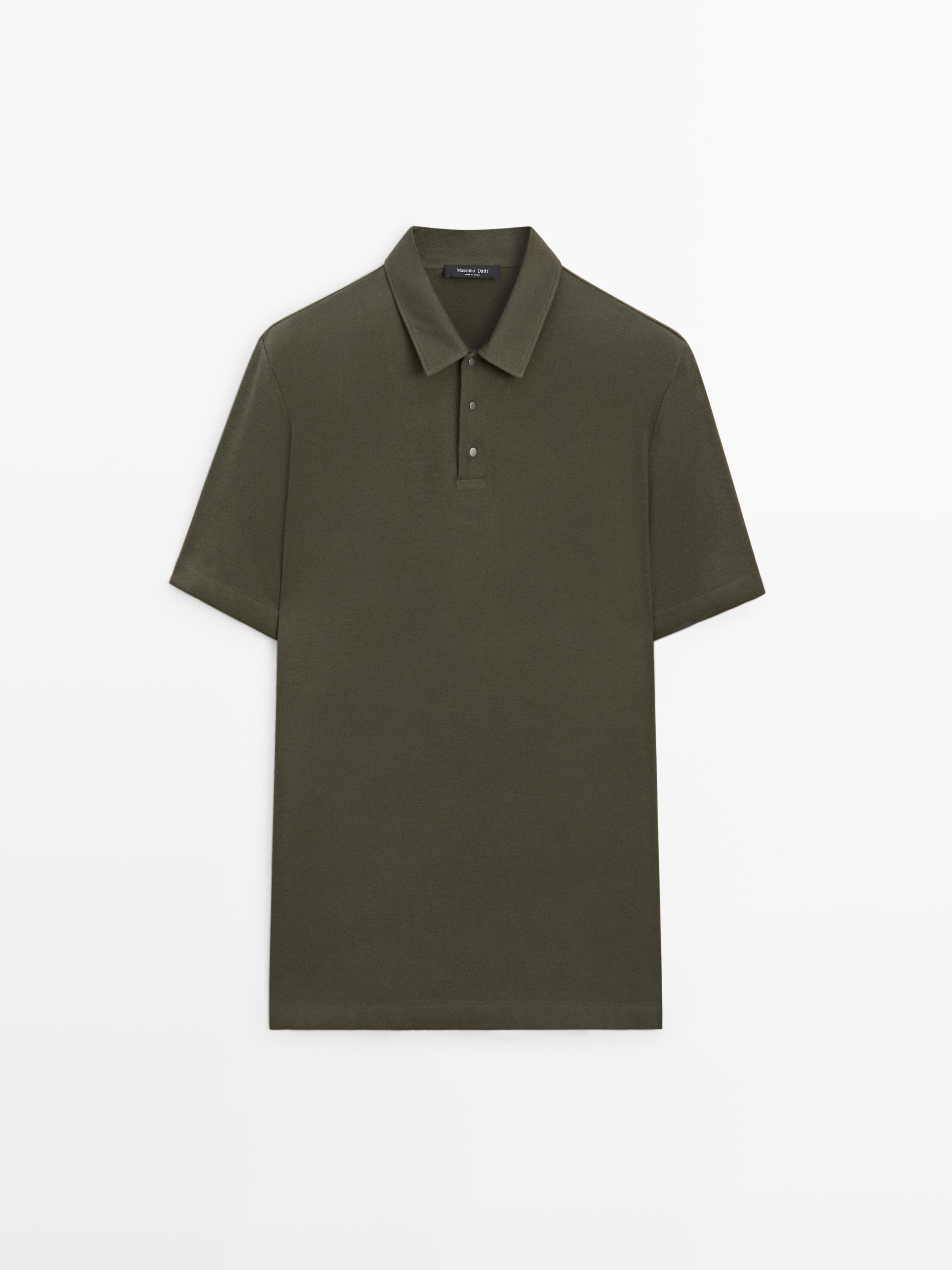 100% cotton short sleeve polo shirt — KHAKI