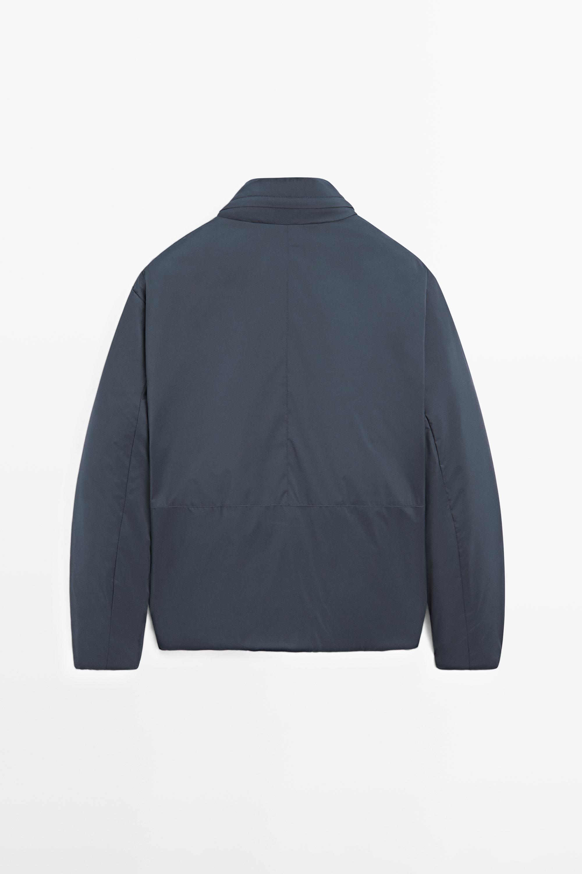Short water-repellent puffer jacket — DARK NAVY