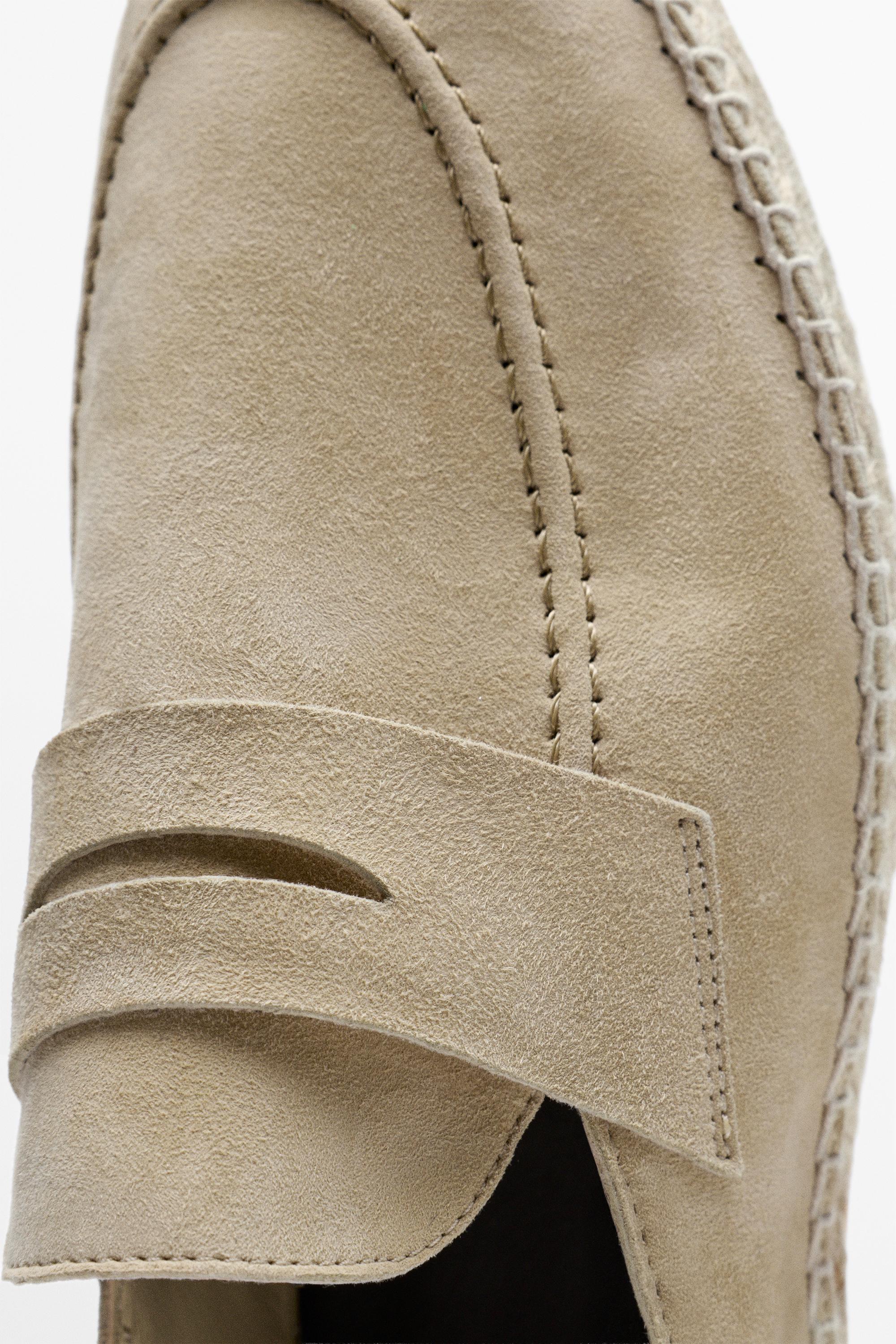 Suede penny strap espadrilles — BEIGE