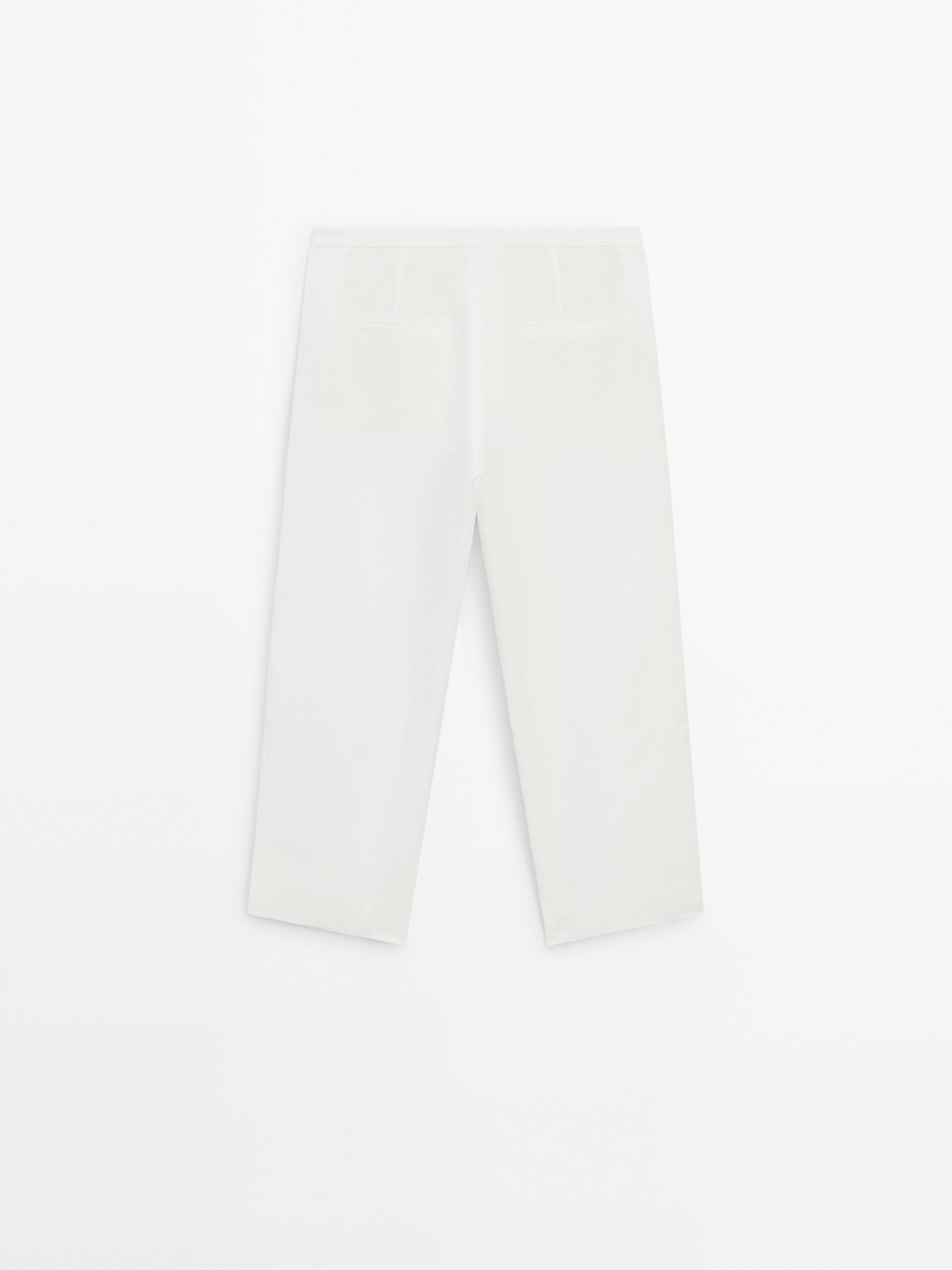 Pantalón capri con lino