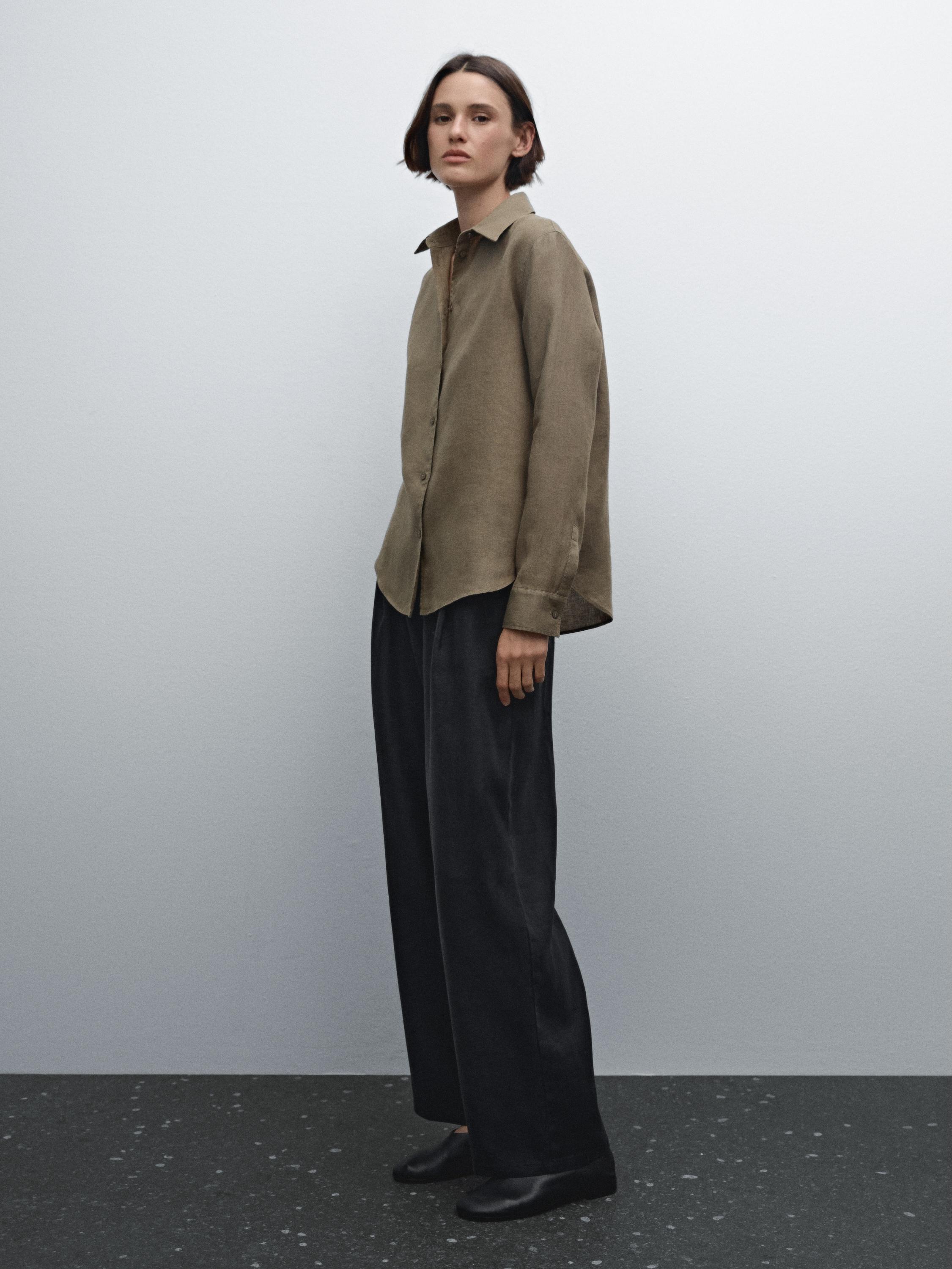 Flowing 100% linen shirt