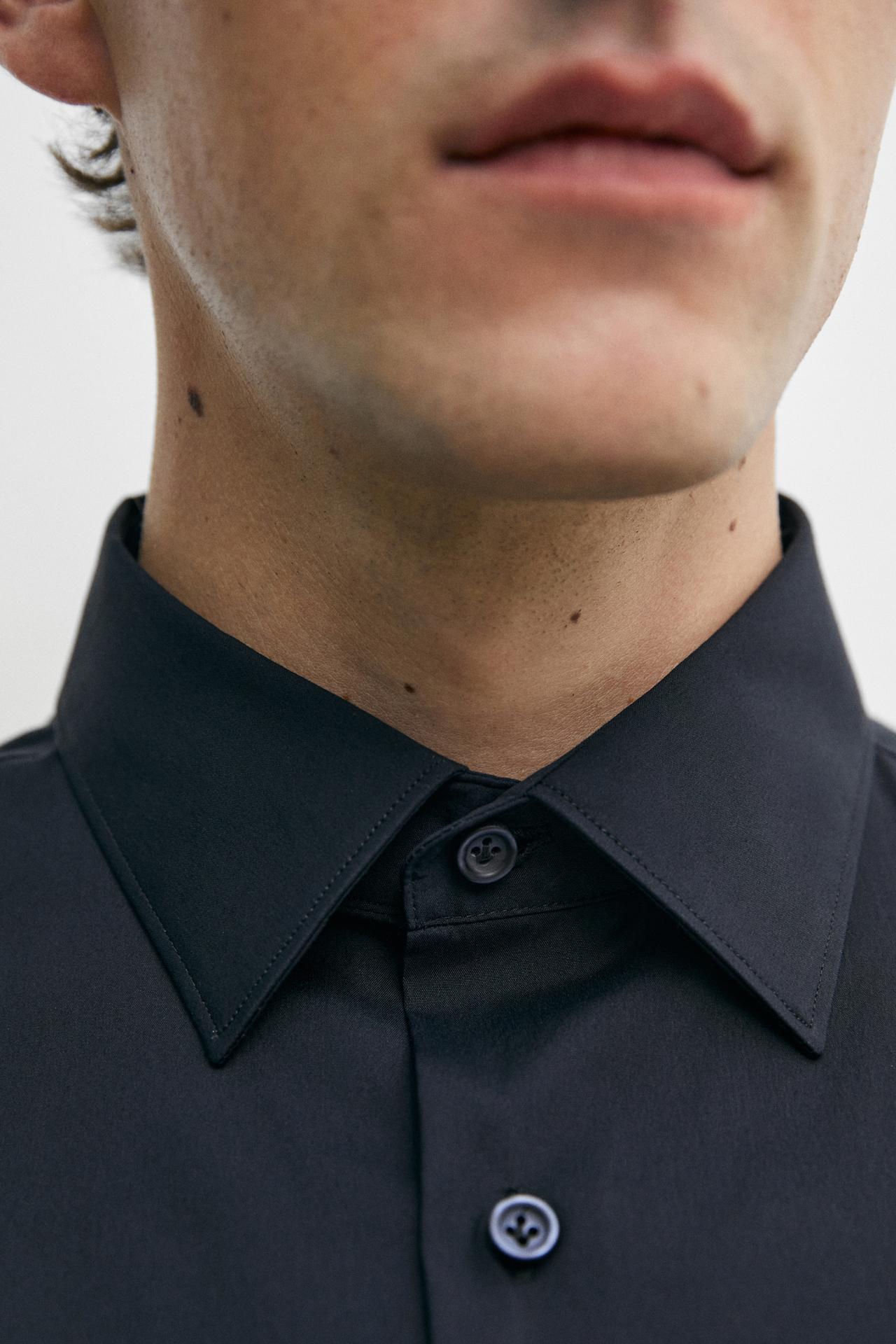 Slim fit stretch shirt — NAVY BLUE
