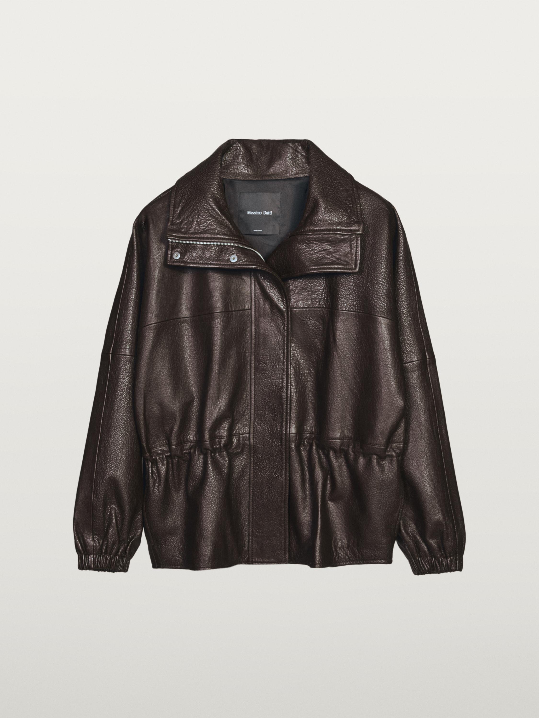 Nappa leather jacket with grainy finish