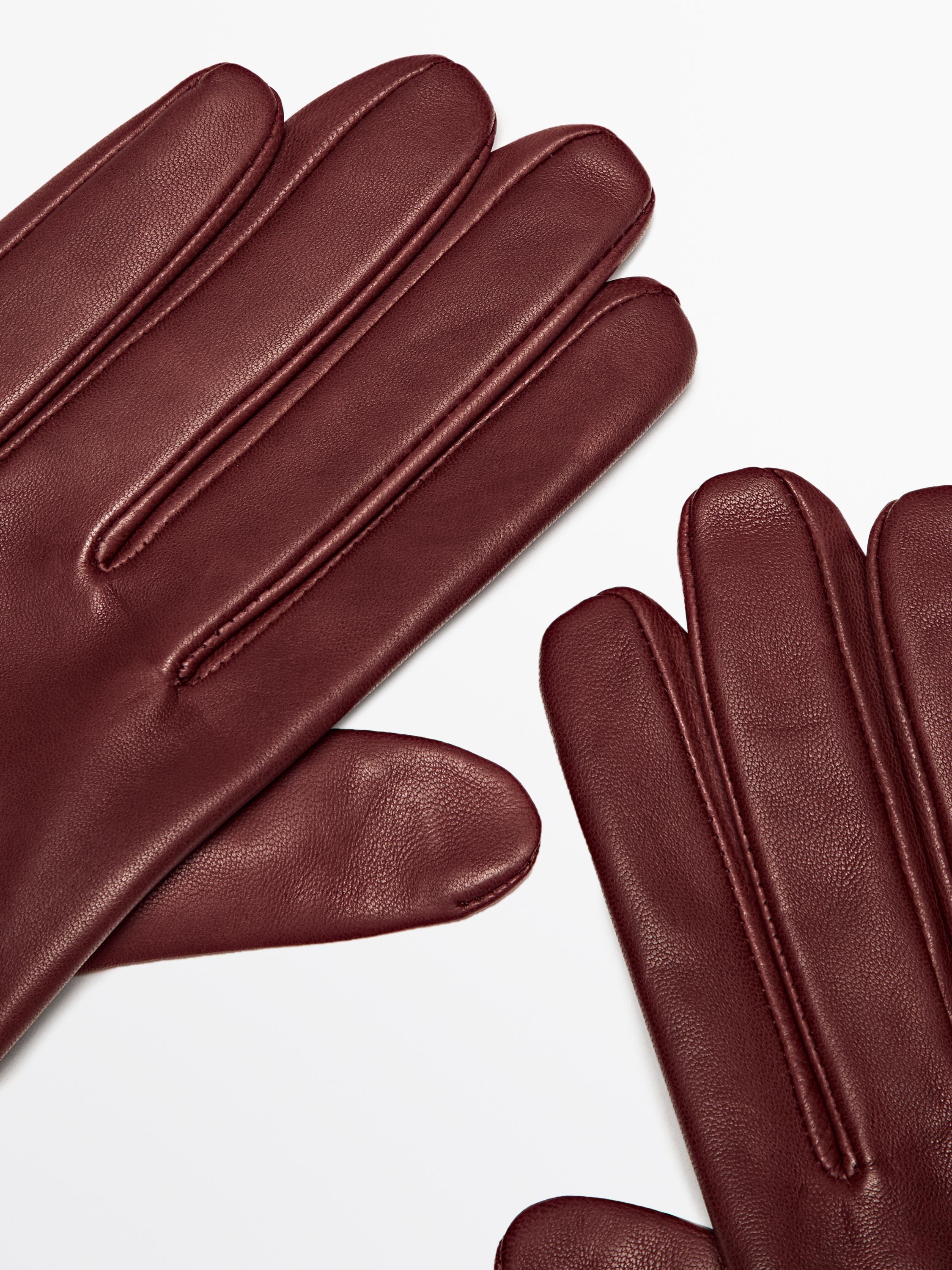 Short leather gloves