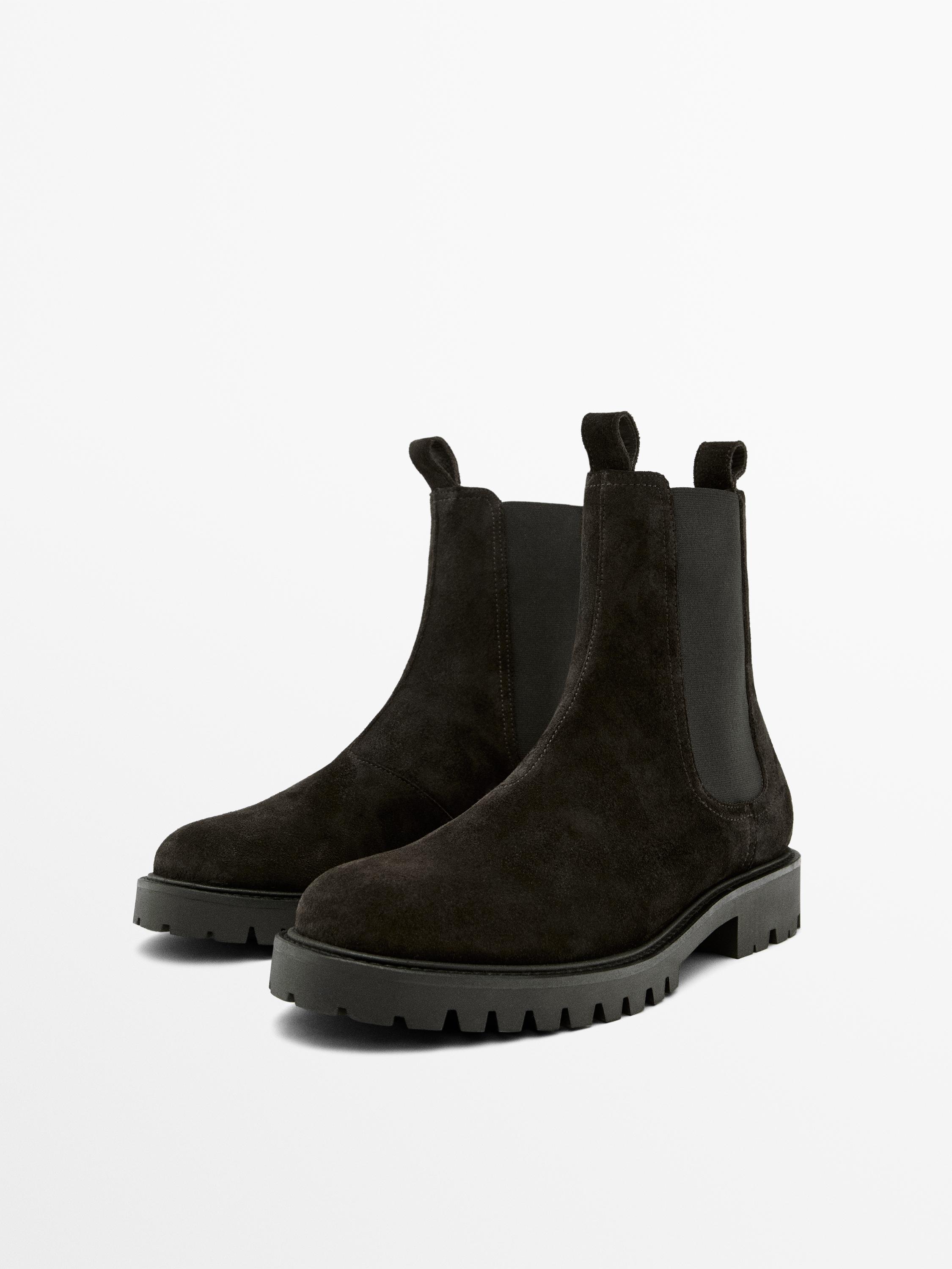 Knee-high split leather Chelsea boots