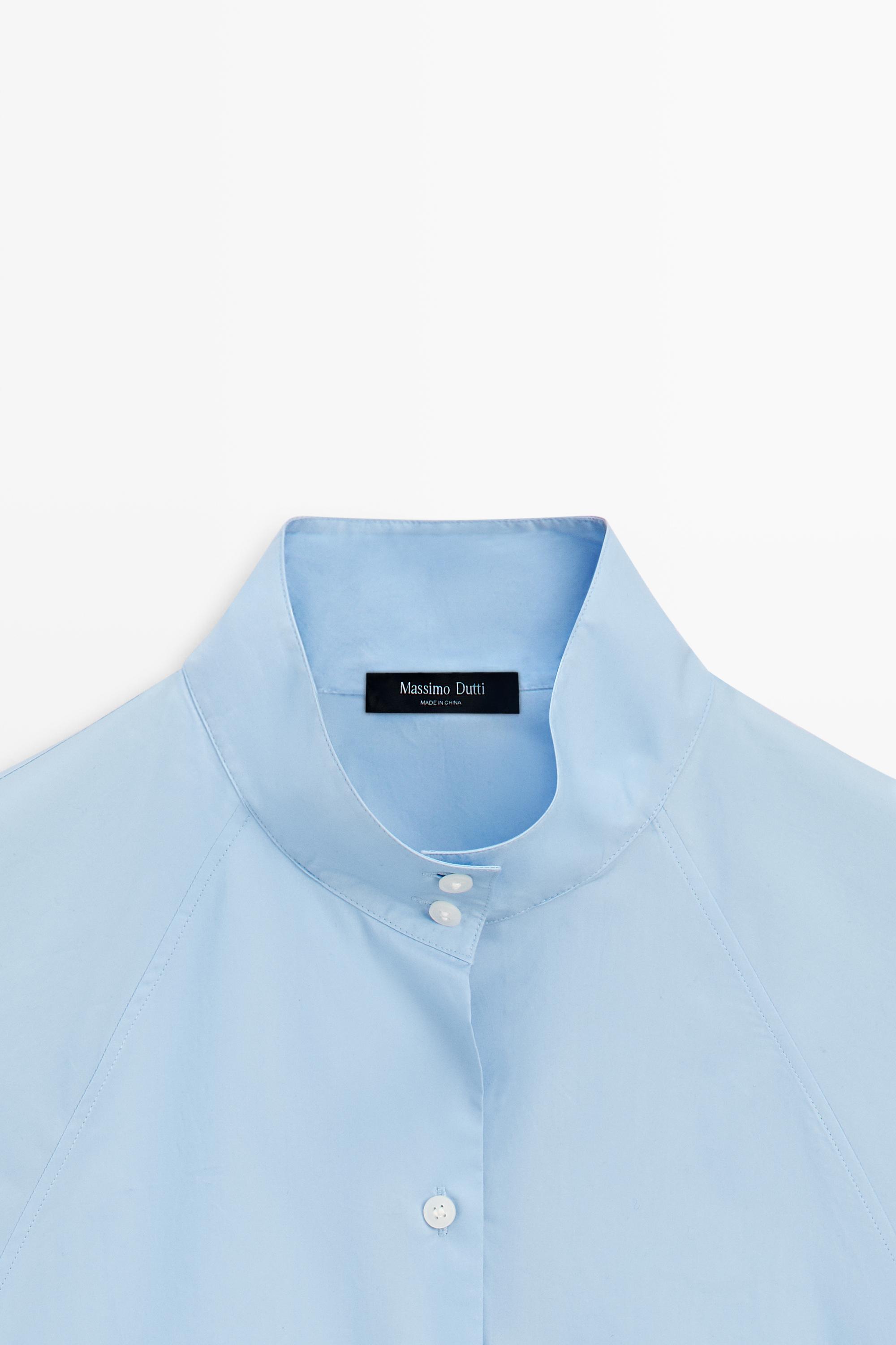 Poplin shirt with collar detail — SKY BLUE