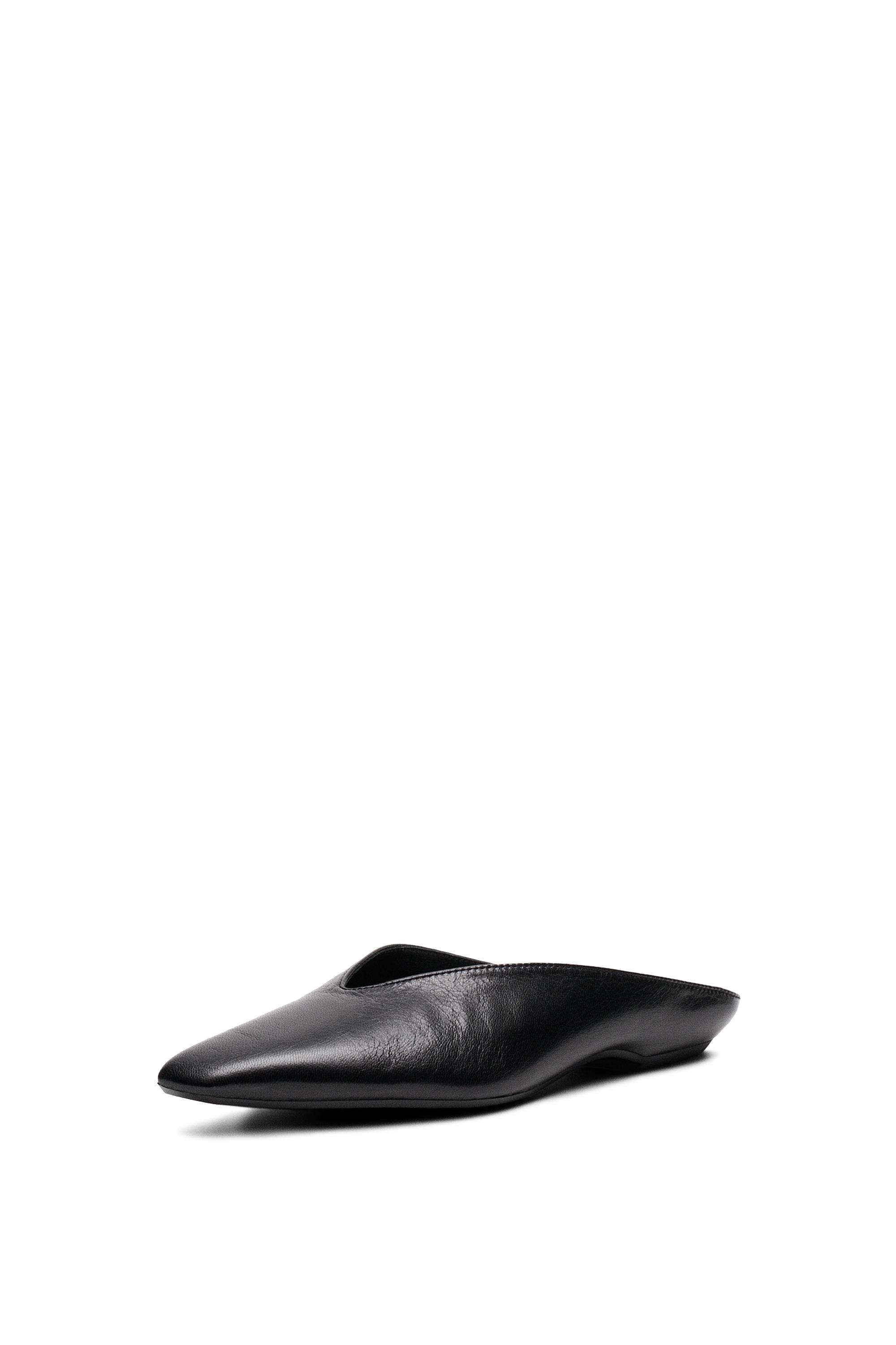 Soft leather mules — BLACK