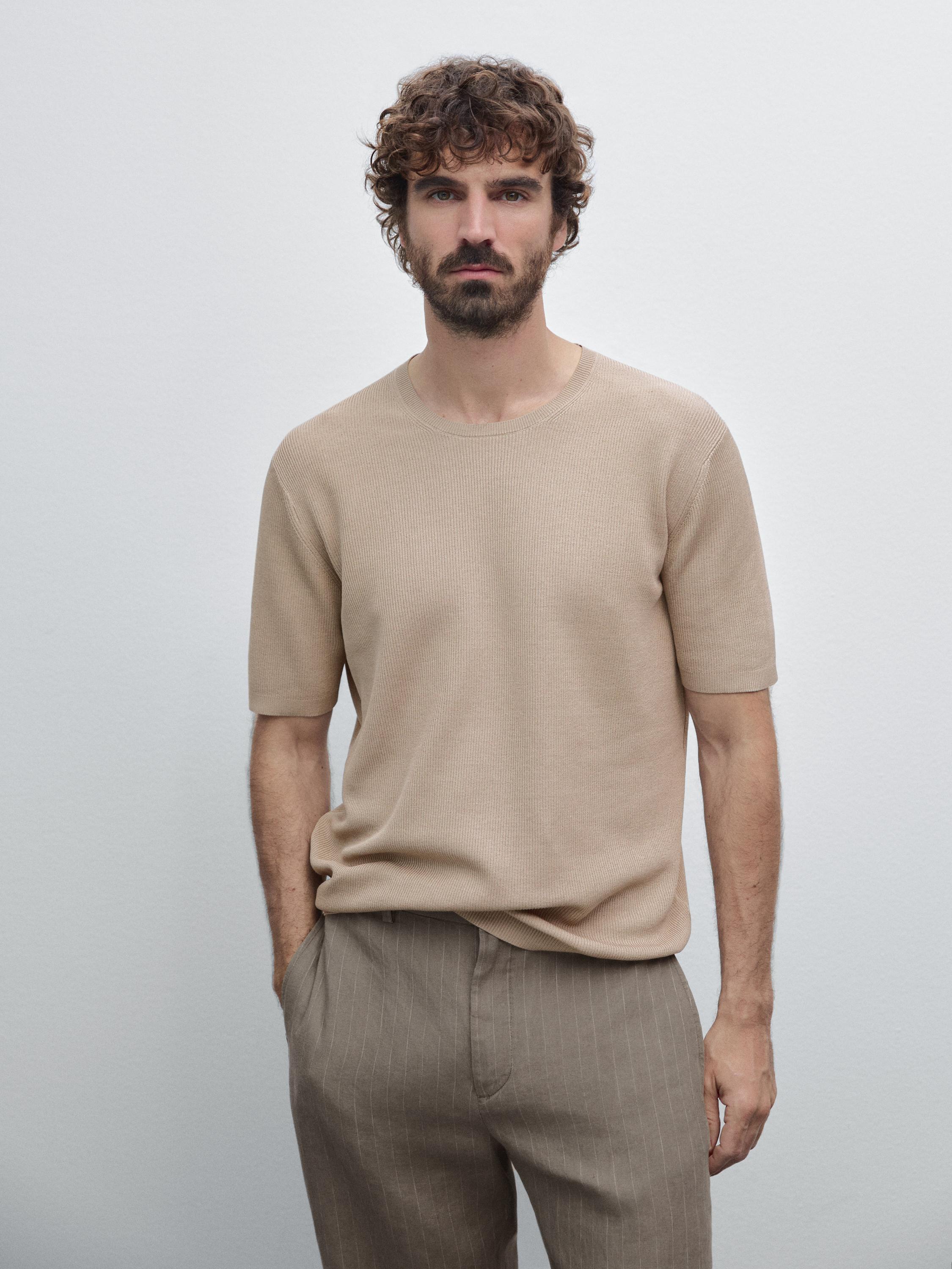 100% cotton short sleeve knit sweater