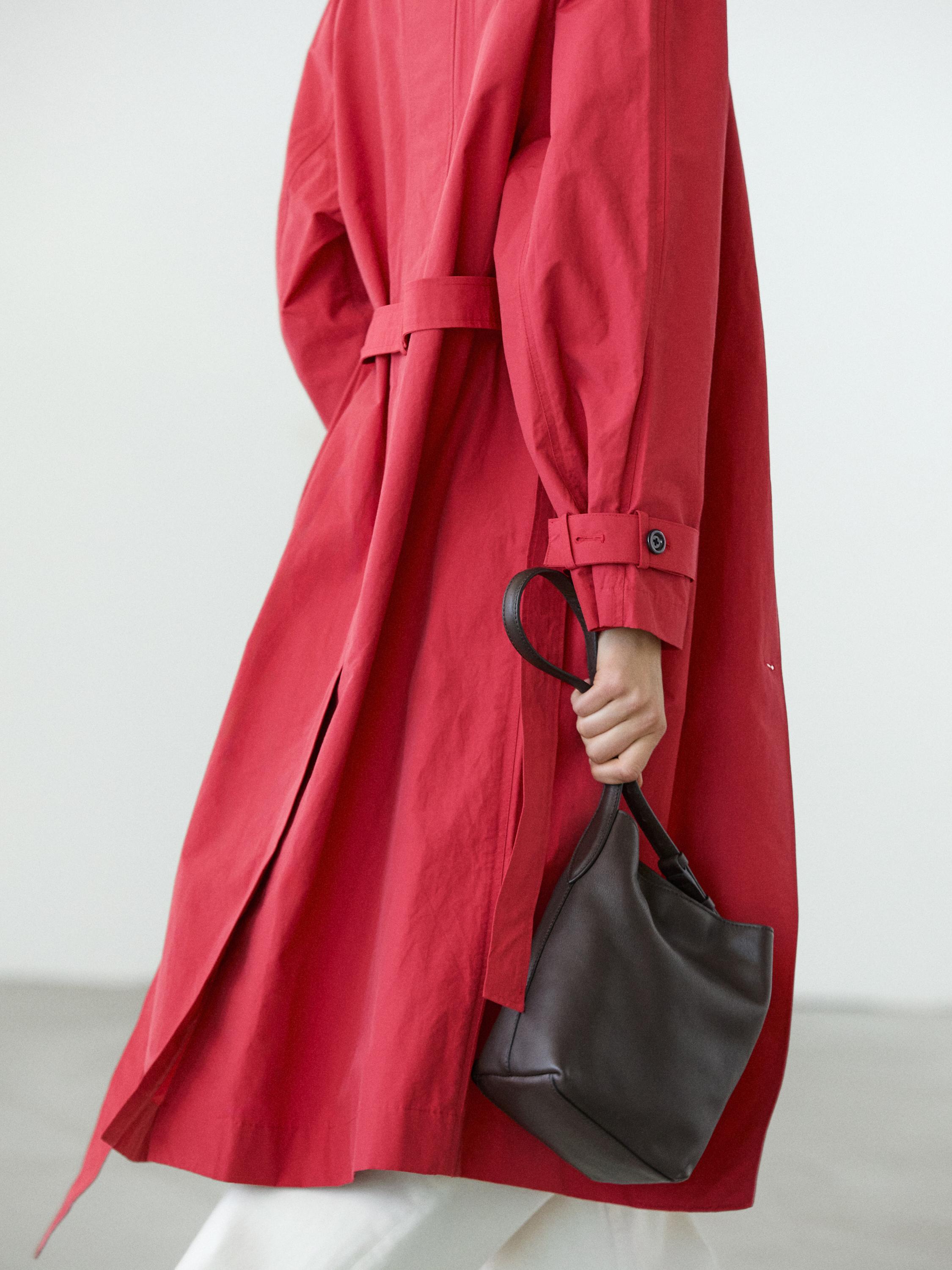 Teknik pamuklu trençkot