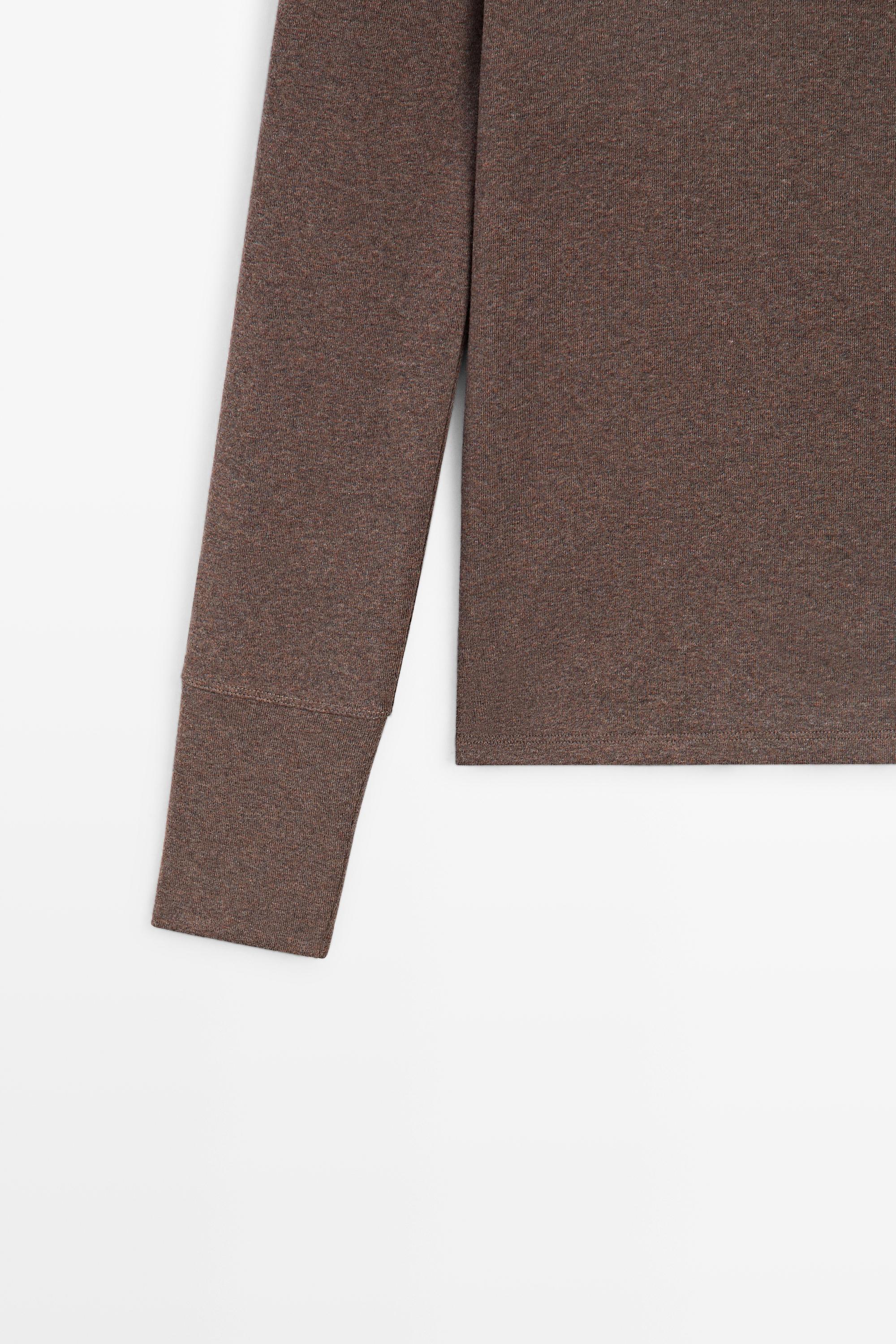 100% cotton long sleeve T-shirt — BROWN