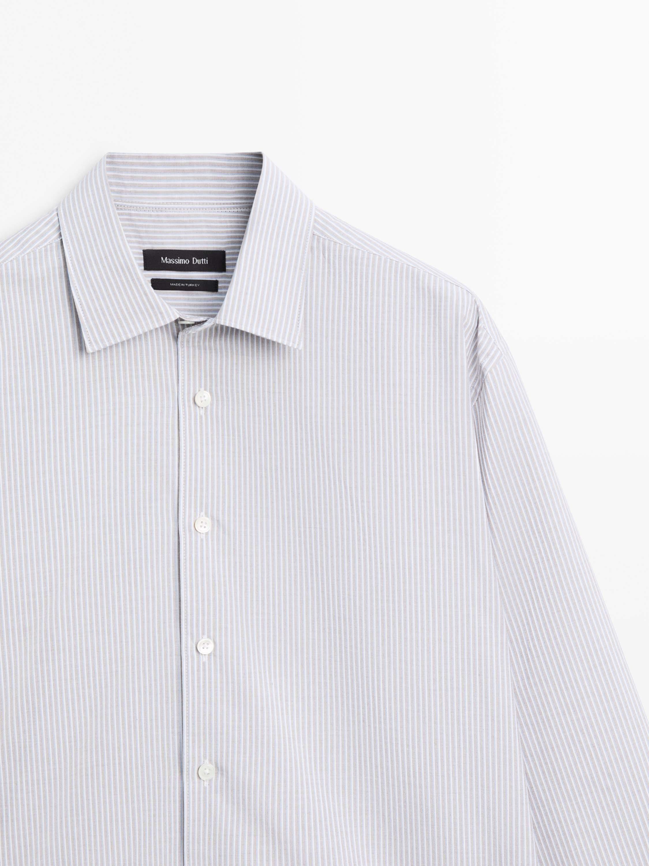 Regular-fit 100% cotton shirt — BROWN