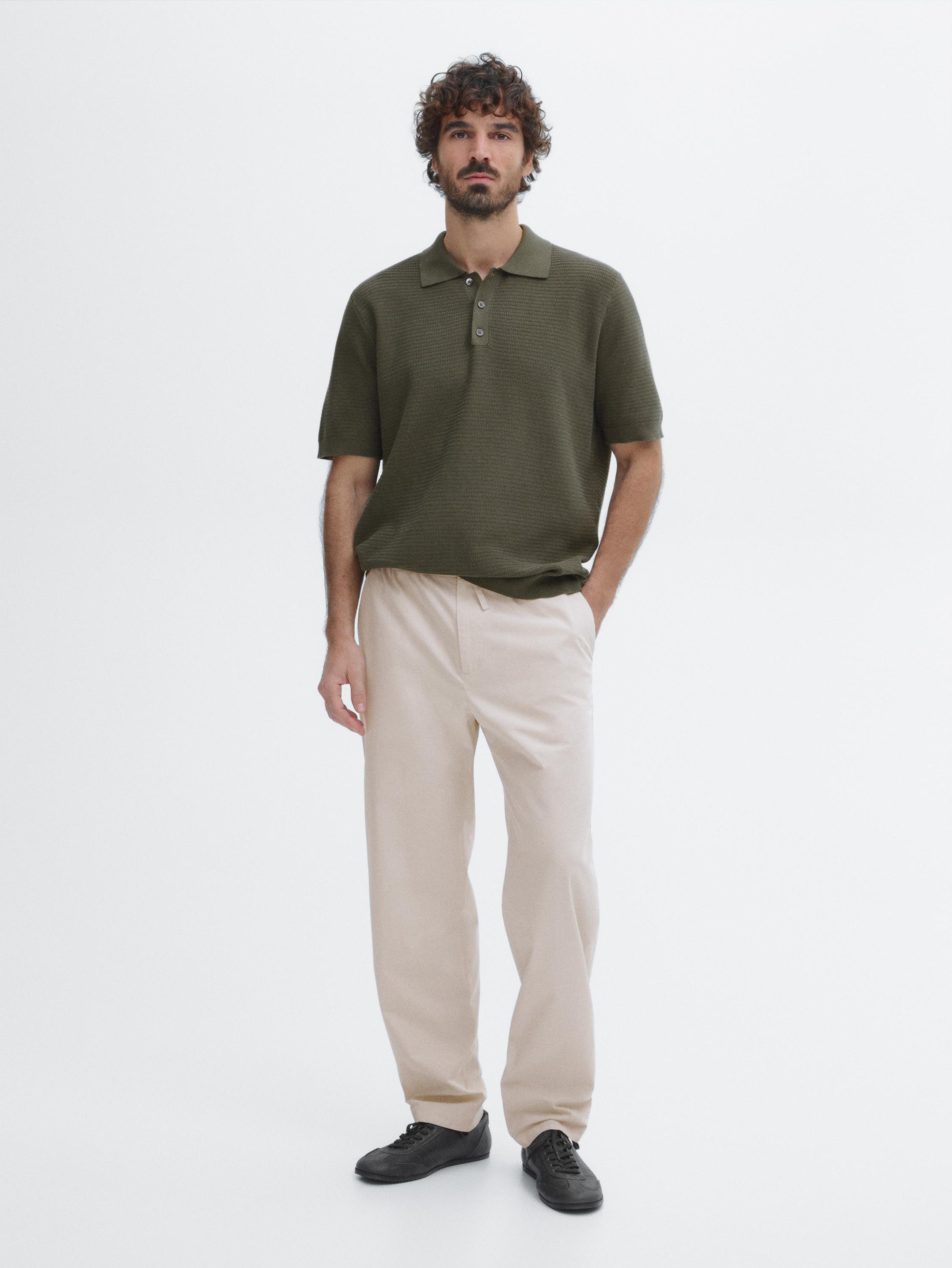 Short sleeve knitted polo shirt