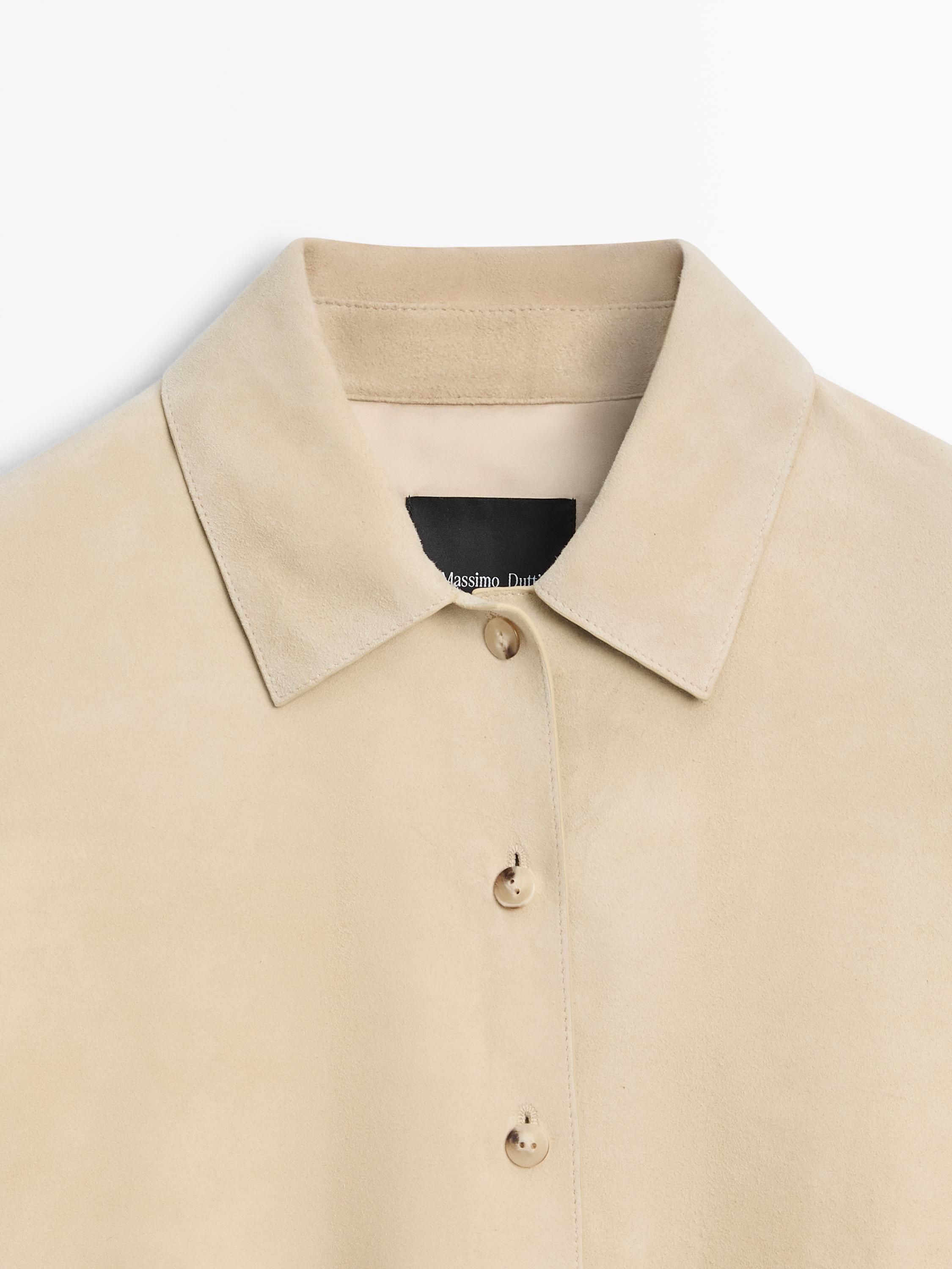 Suede leather shirt — SAND