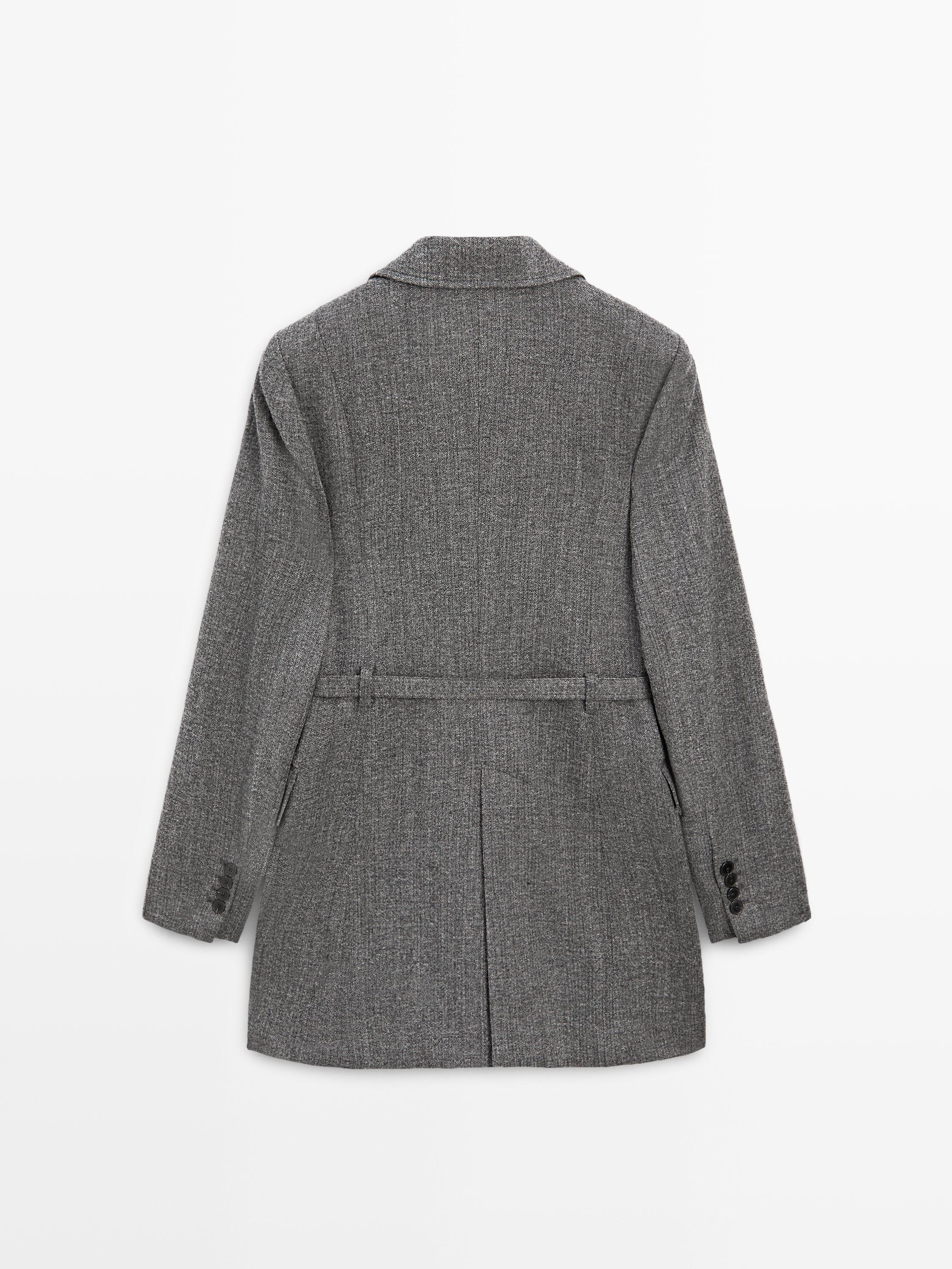 Veste de tailleur chinée avec ceinture