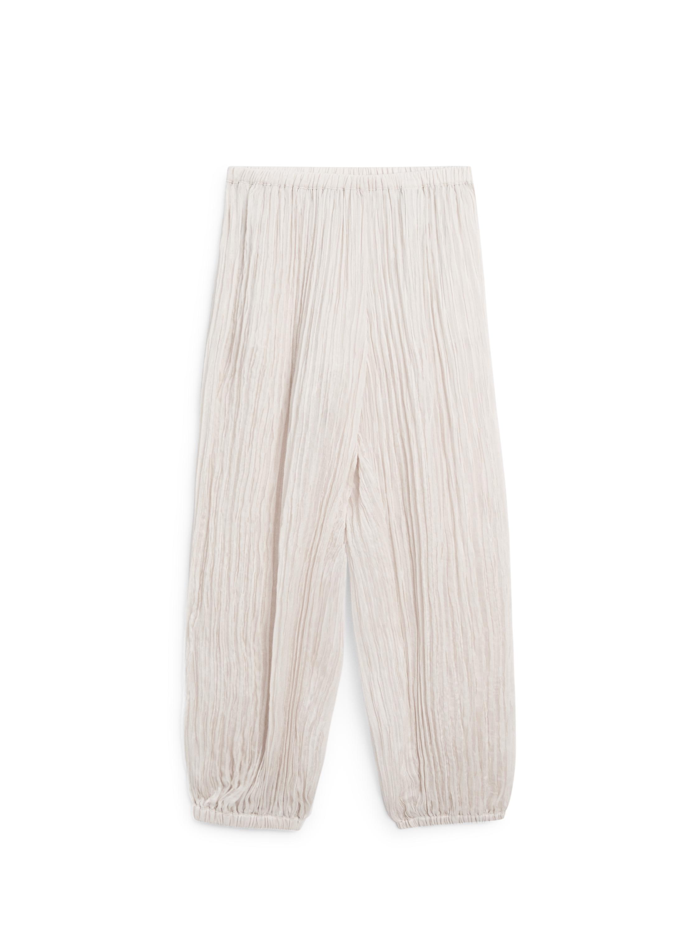 Sarouel trousers with pleated detail — CREAM