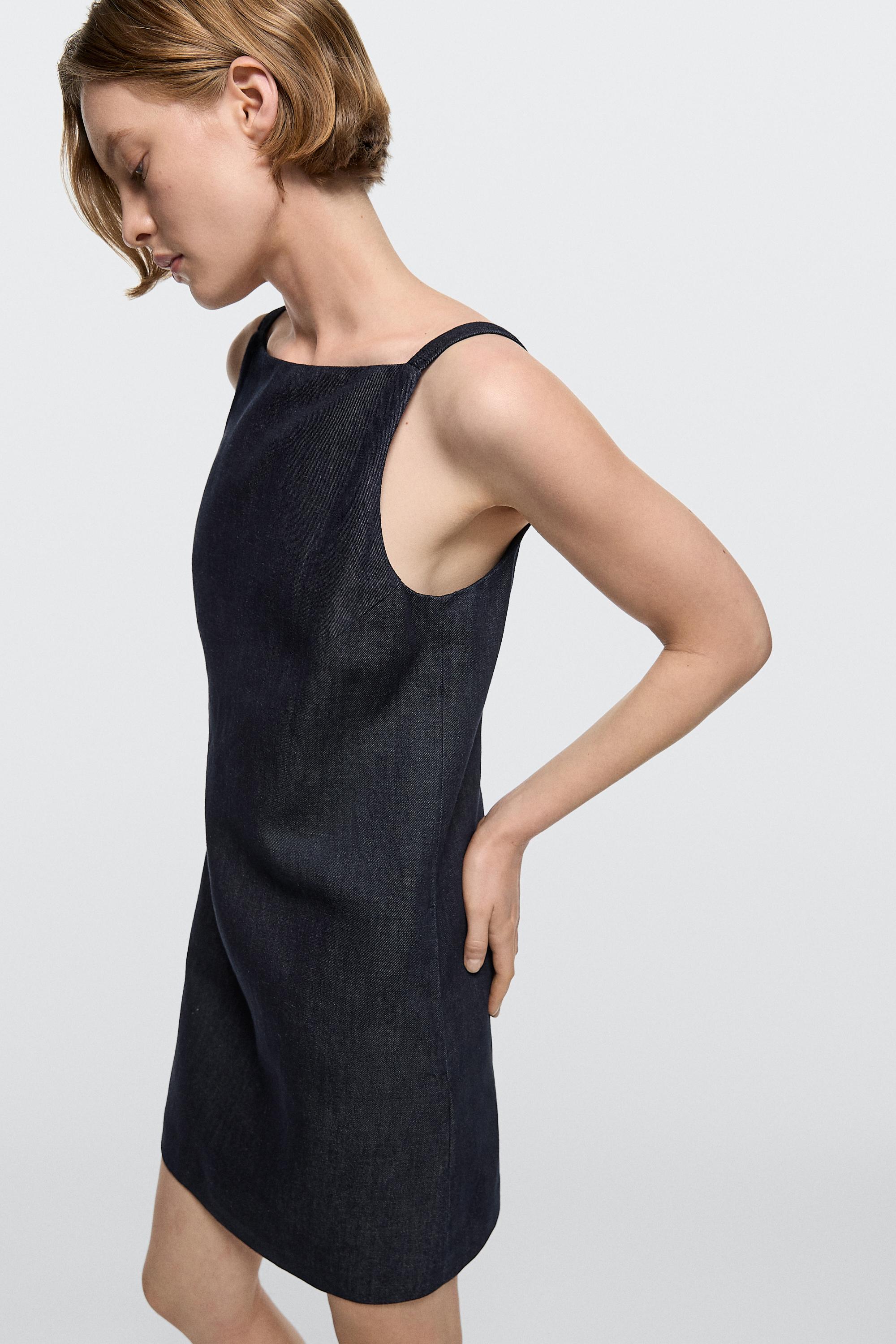 Denim mini dress — DARK BLUE