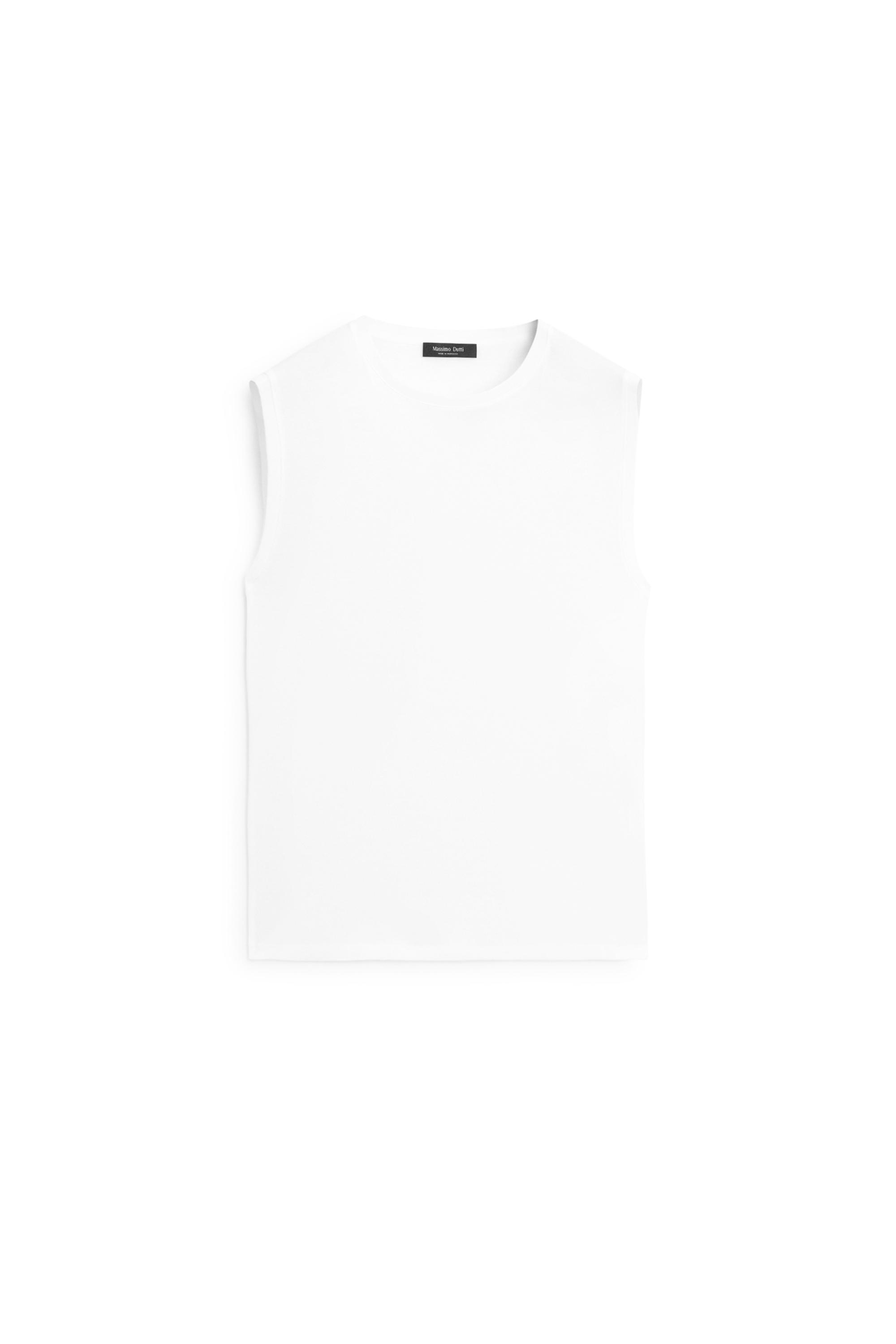 100% cotton sleeveless top — WHITE