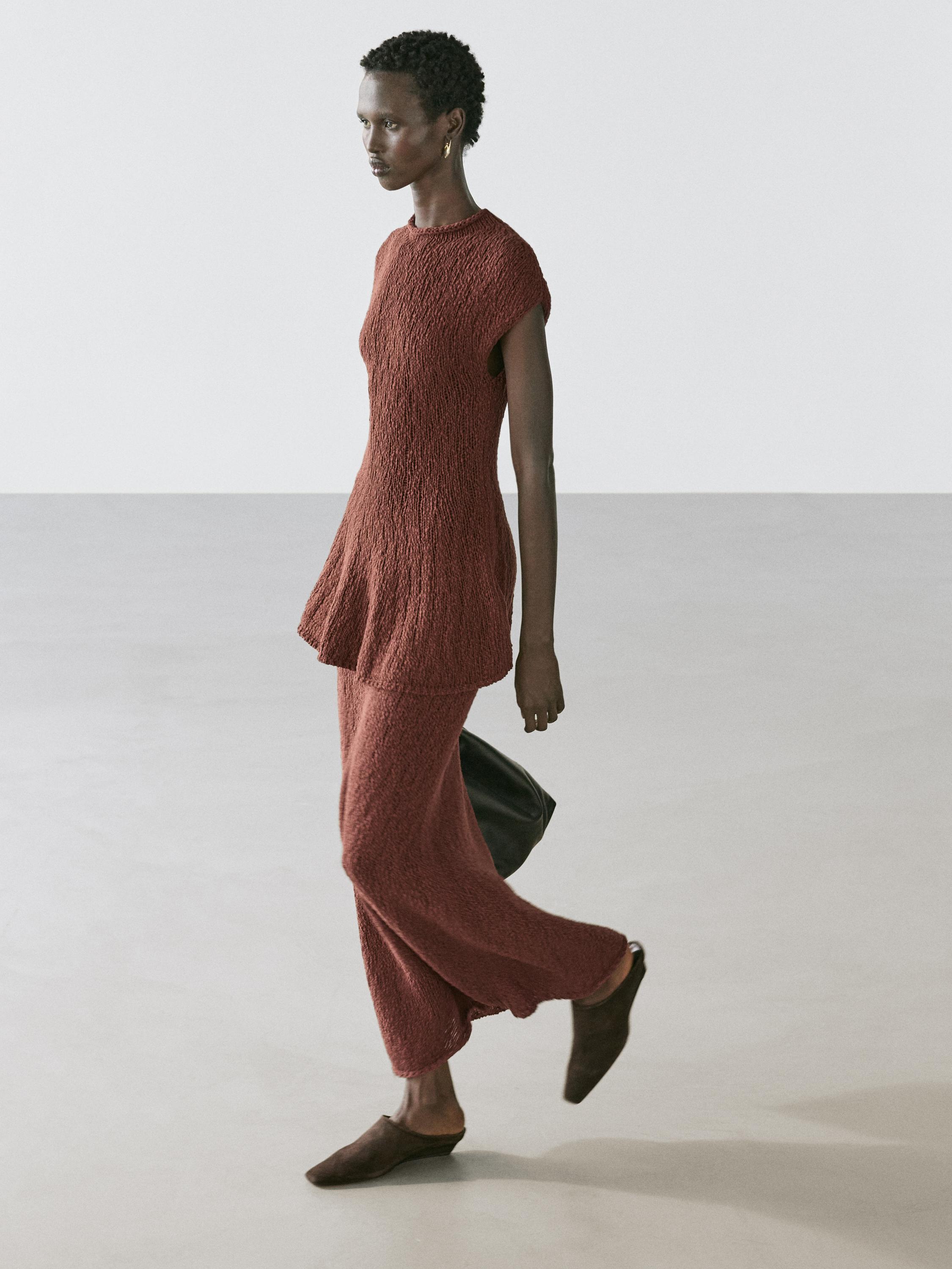 Midirock aus Baumwollstrick