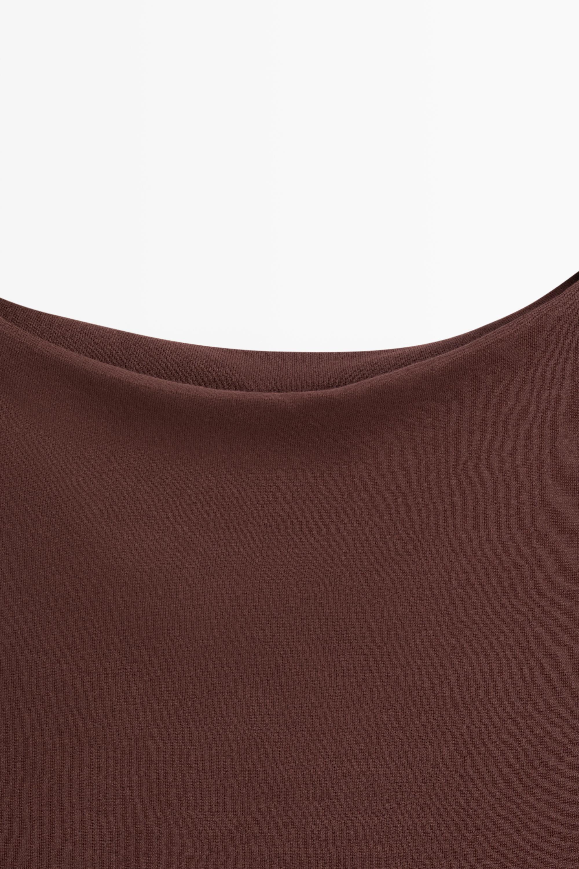 100% cotton knit top — AUBERGINE