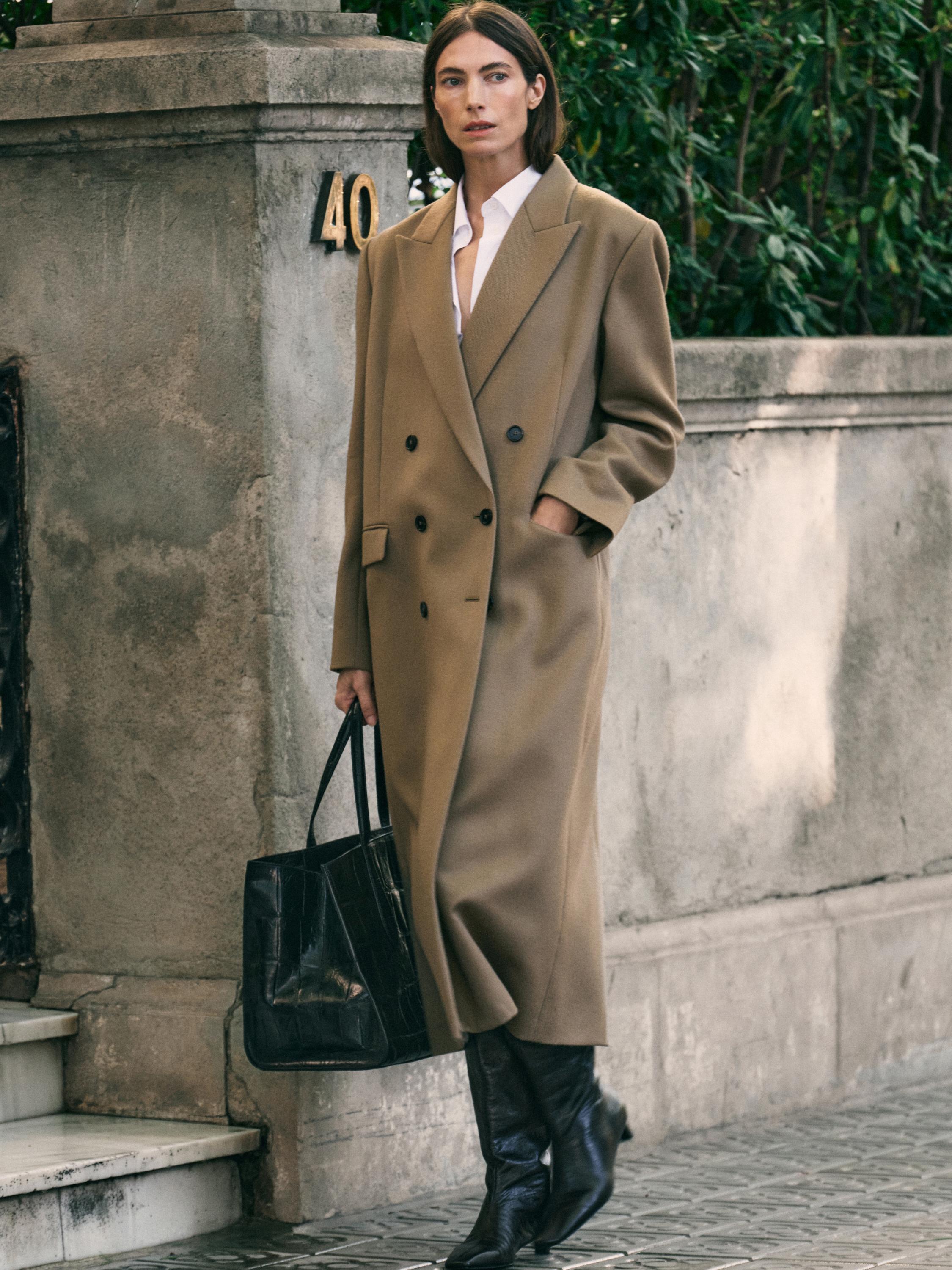 100% wool long coat