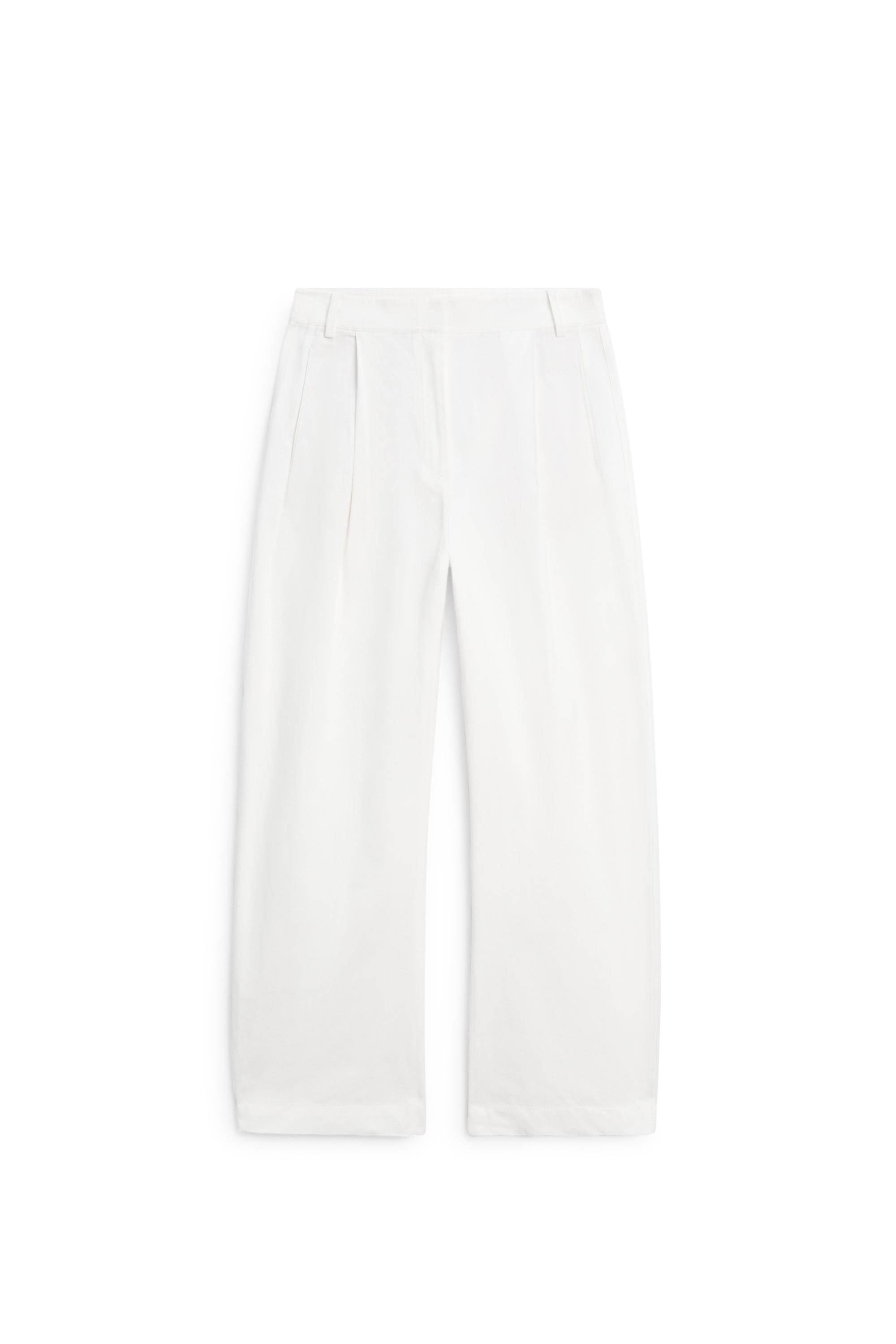 Flowing barrel fit pants — WHITE