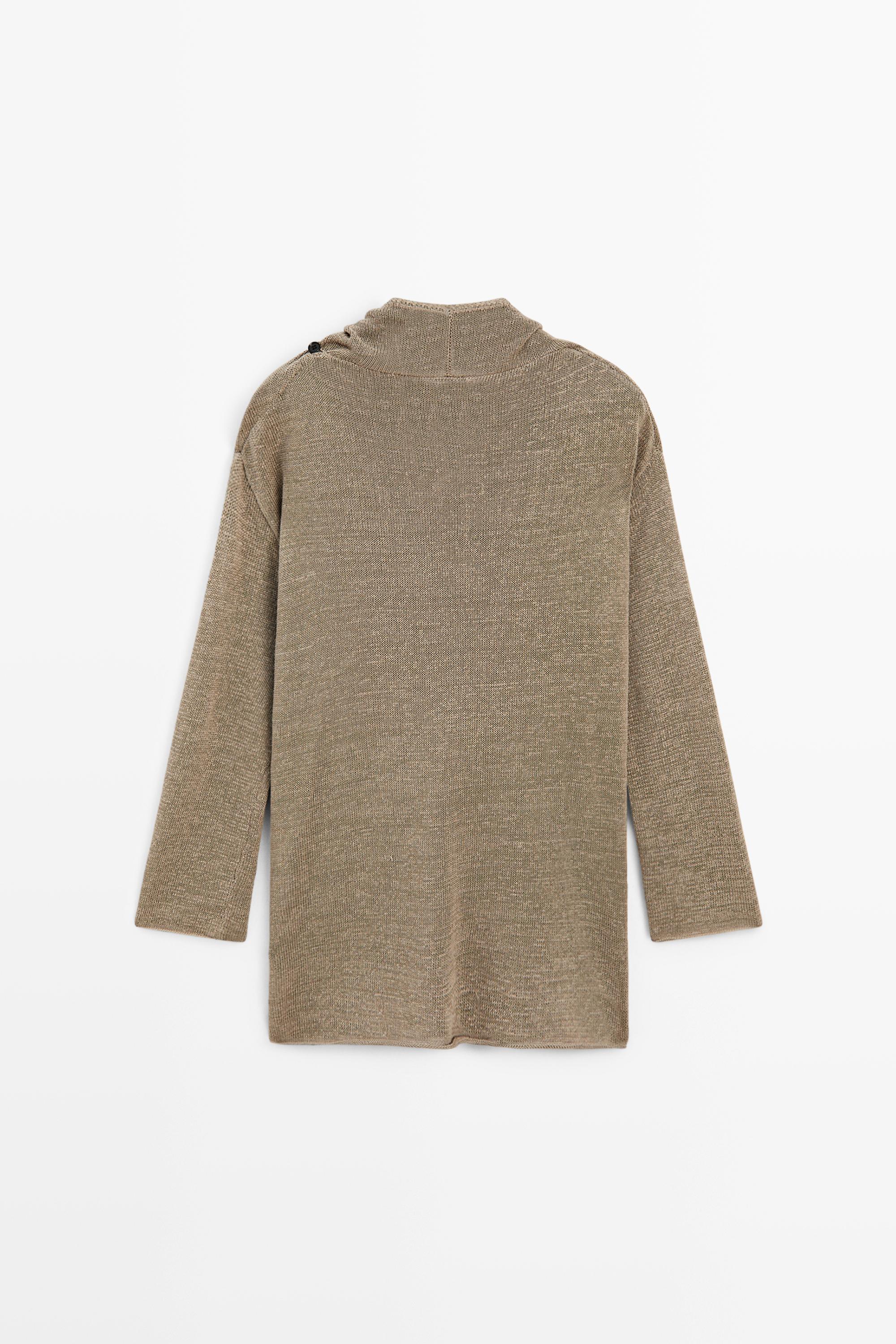 Total look draped knit cape cardigan — SAND