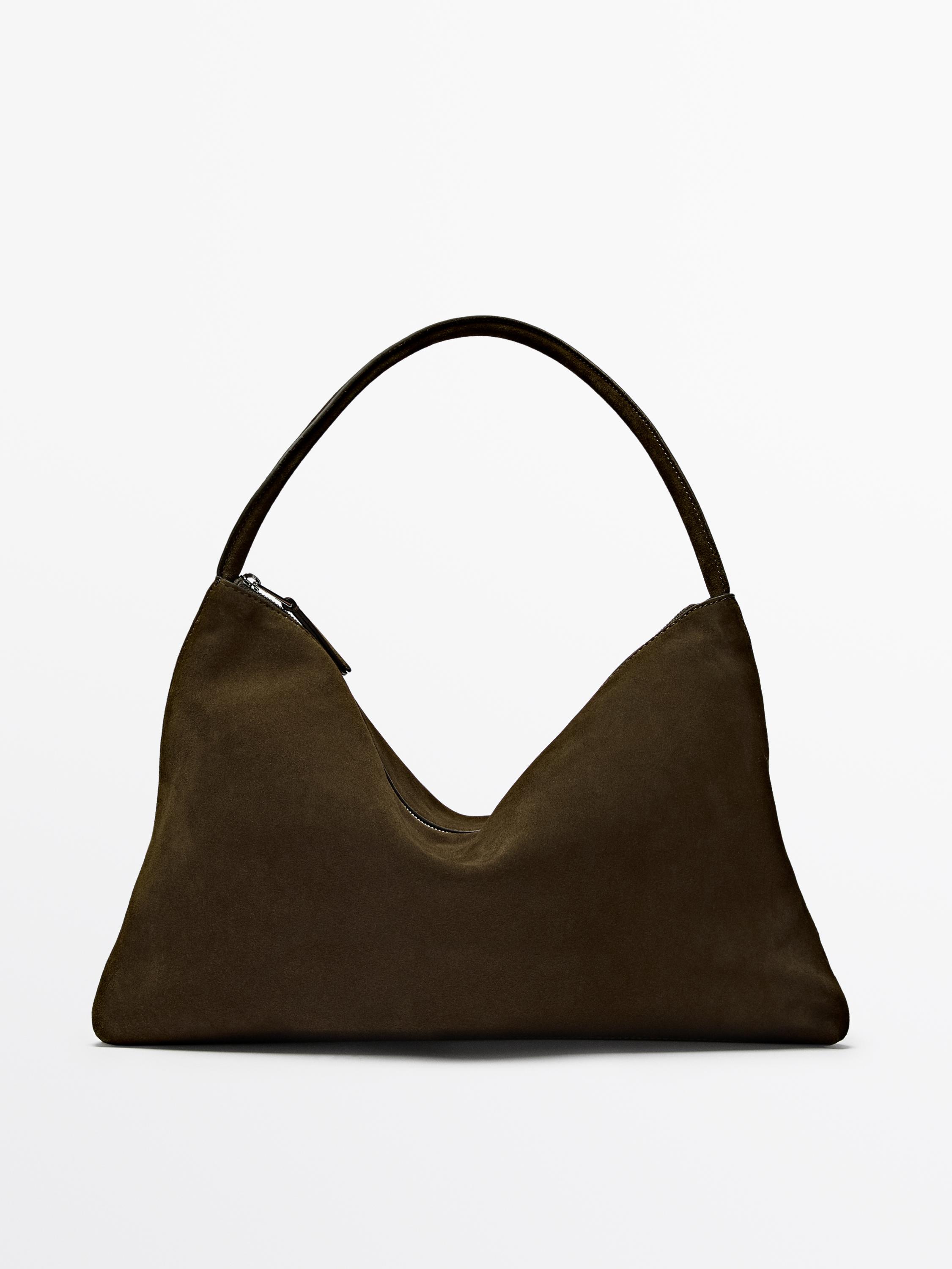 Split cowhide leather bag