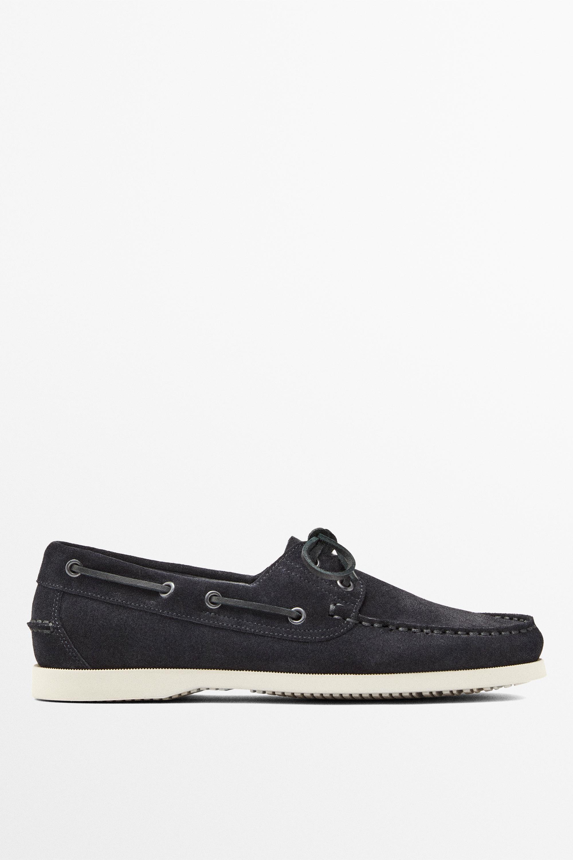 Leather deck shoes — Dark blue
