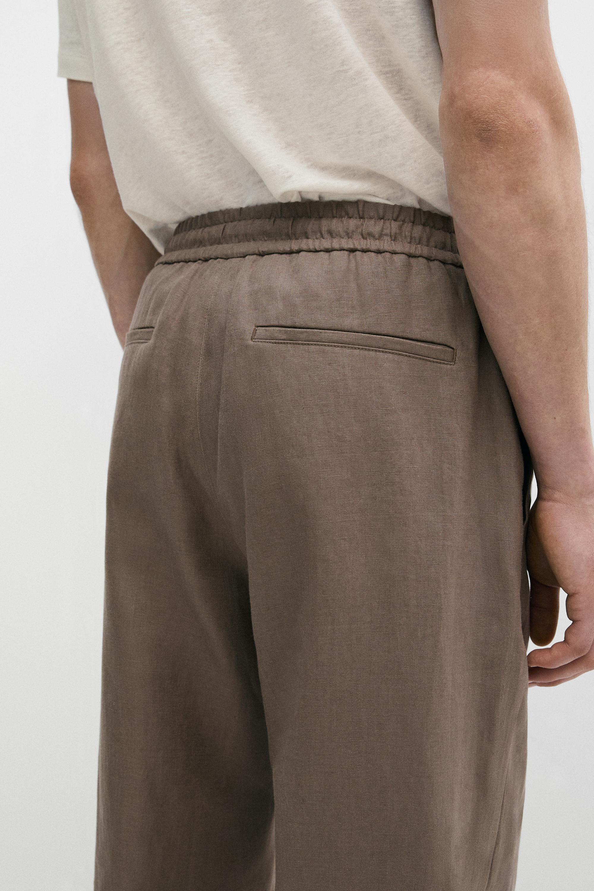100% linen relaxed fit pants — MINK