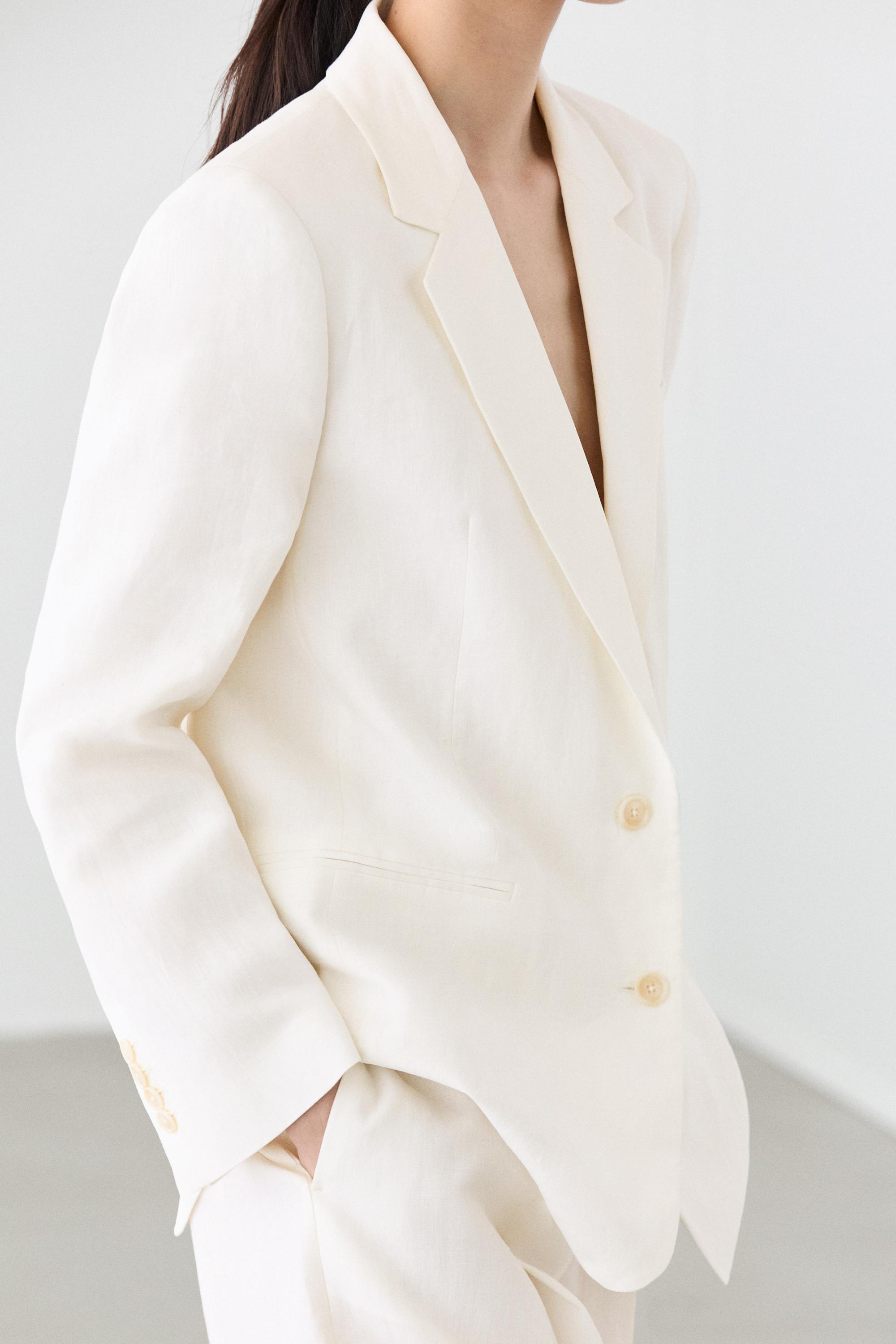 100% linen oversize blazer — Off white