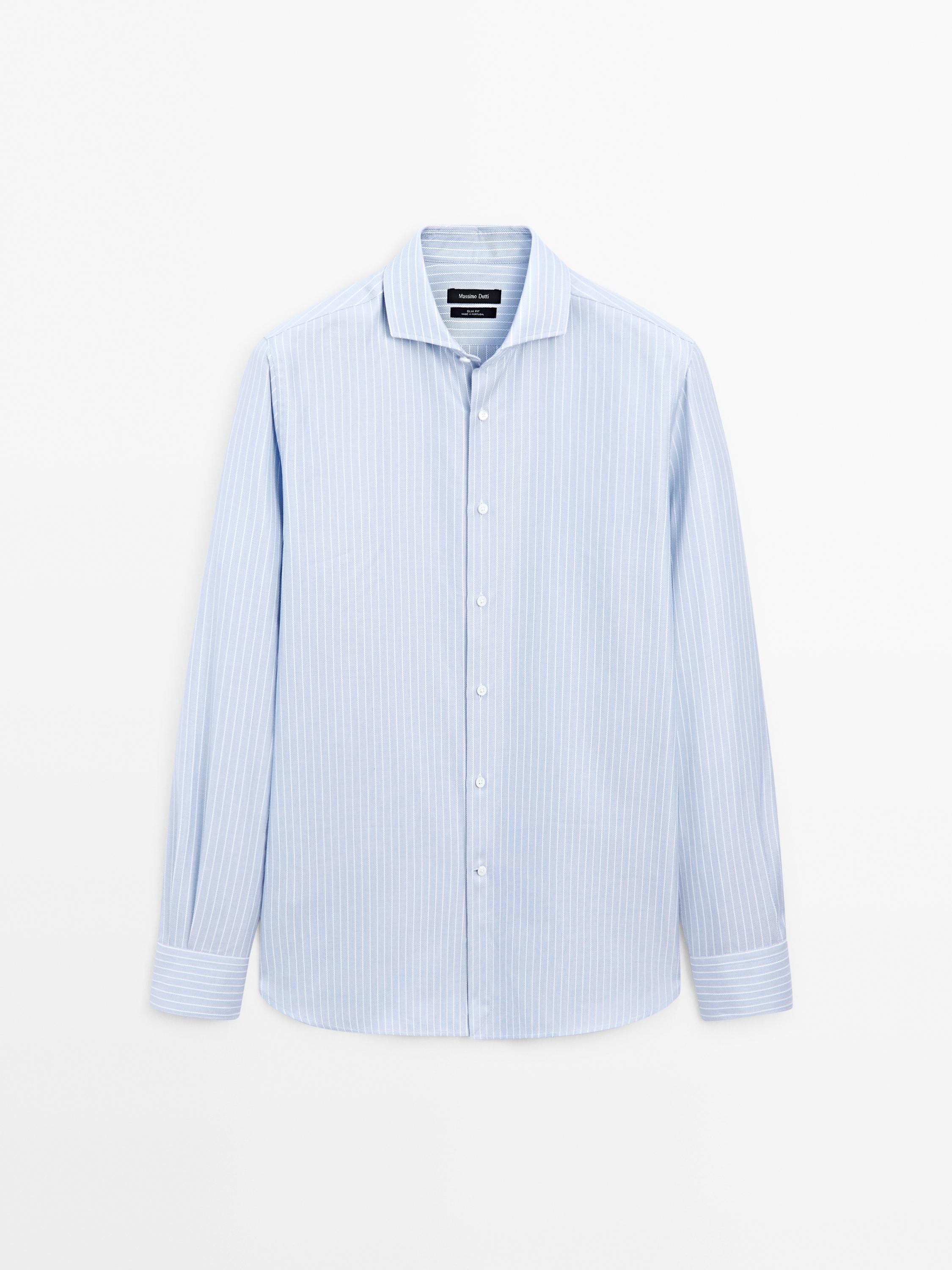 Alkandora marraduna, % 100 kotoizkoa, slim fit