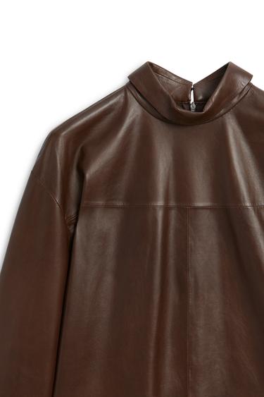 High neck leather blouse - LIMITED EDITION — Caramel 6