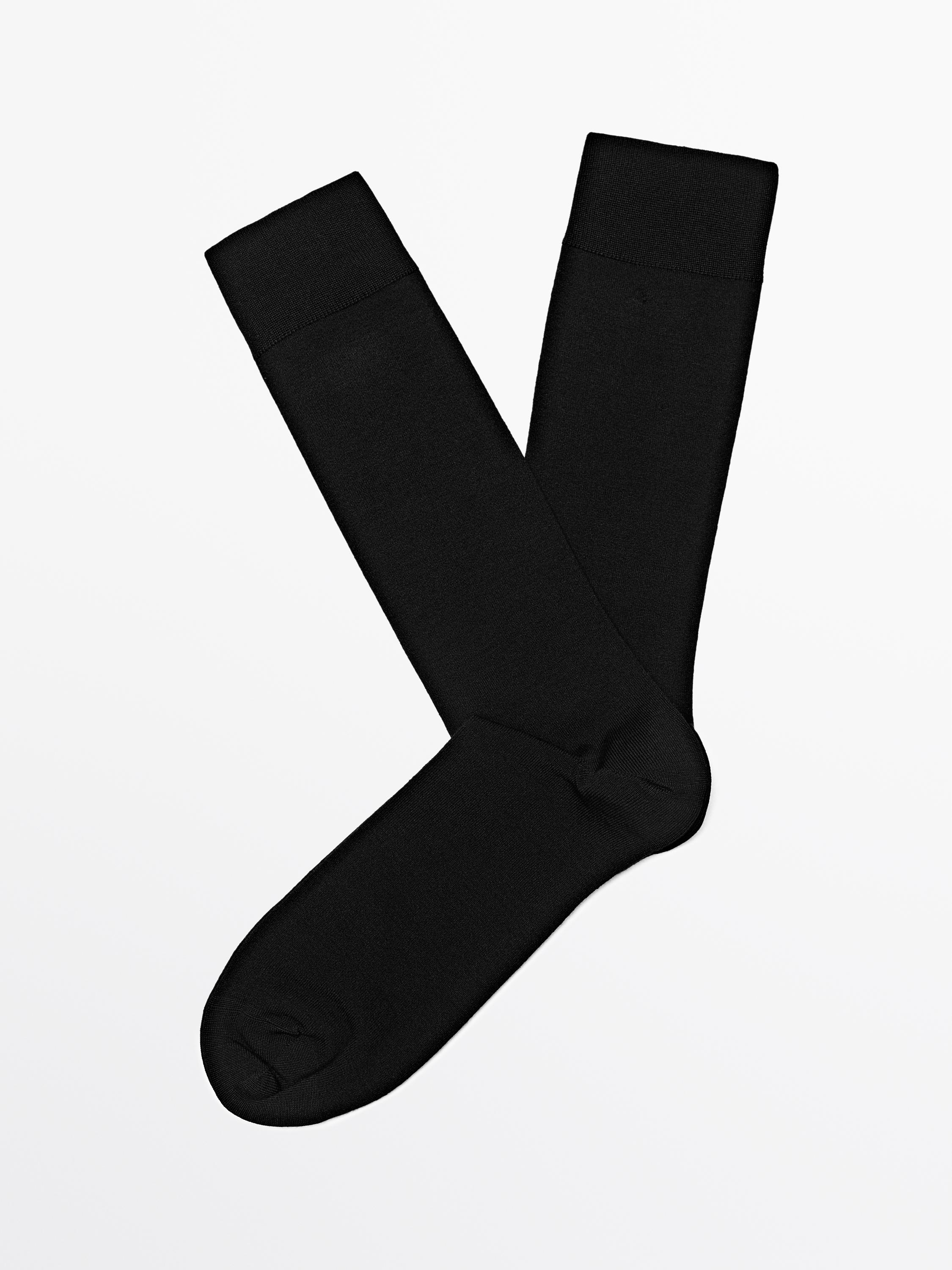 Plain silk blend knit socks