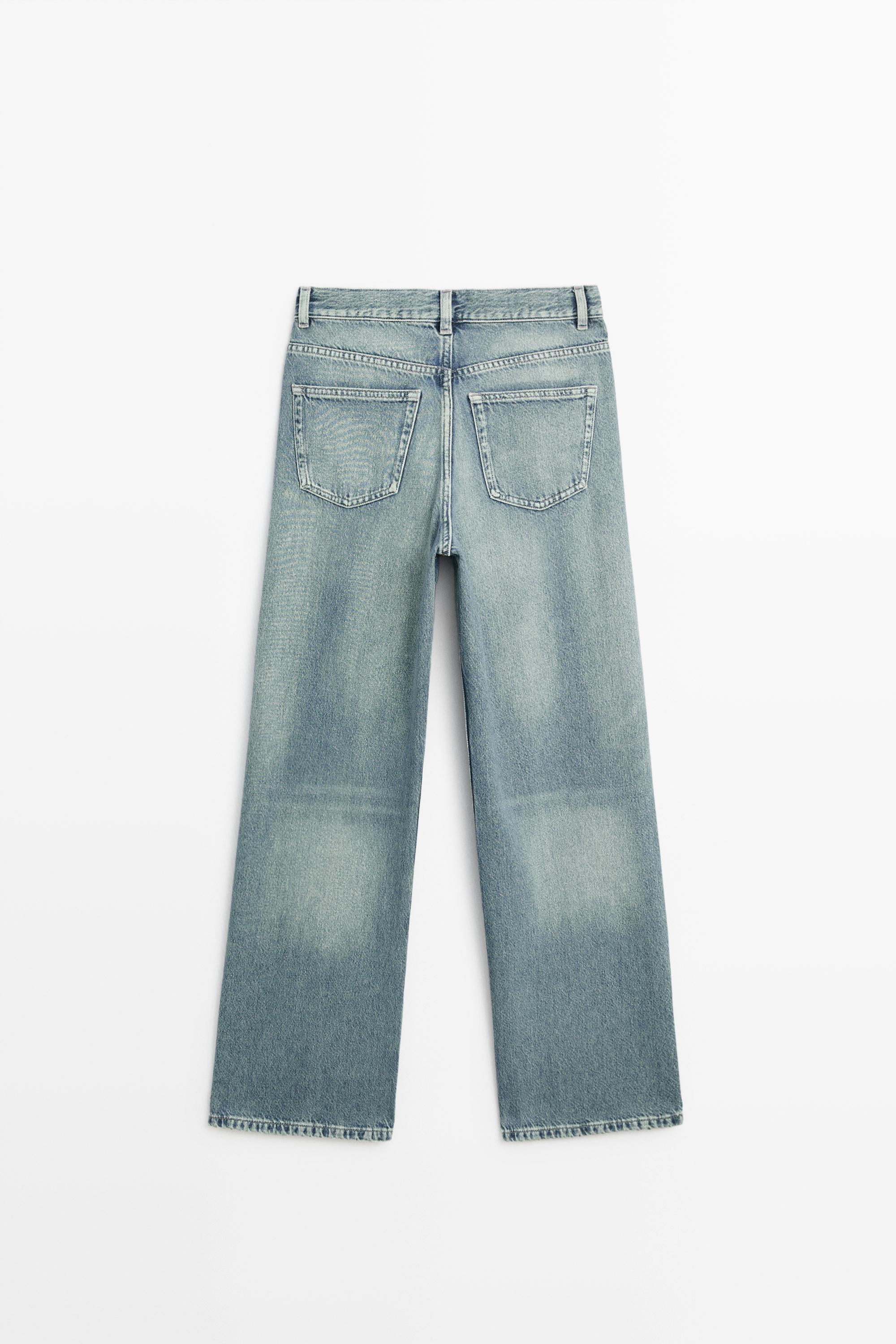 ג'ינס High waist בגזרת Wide leg