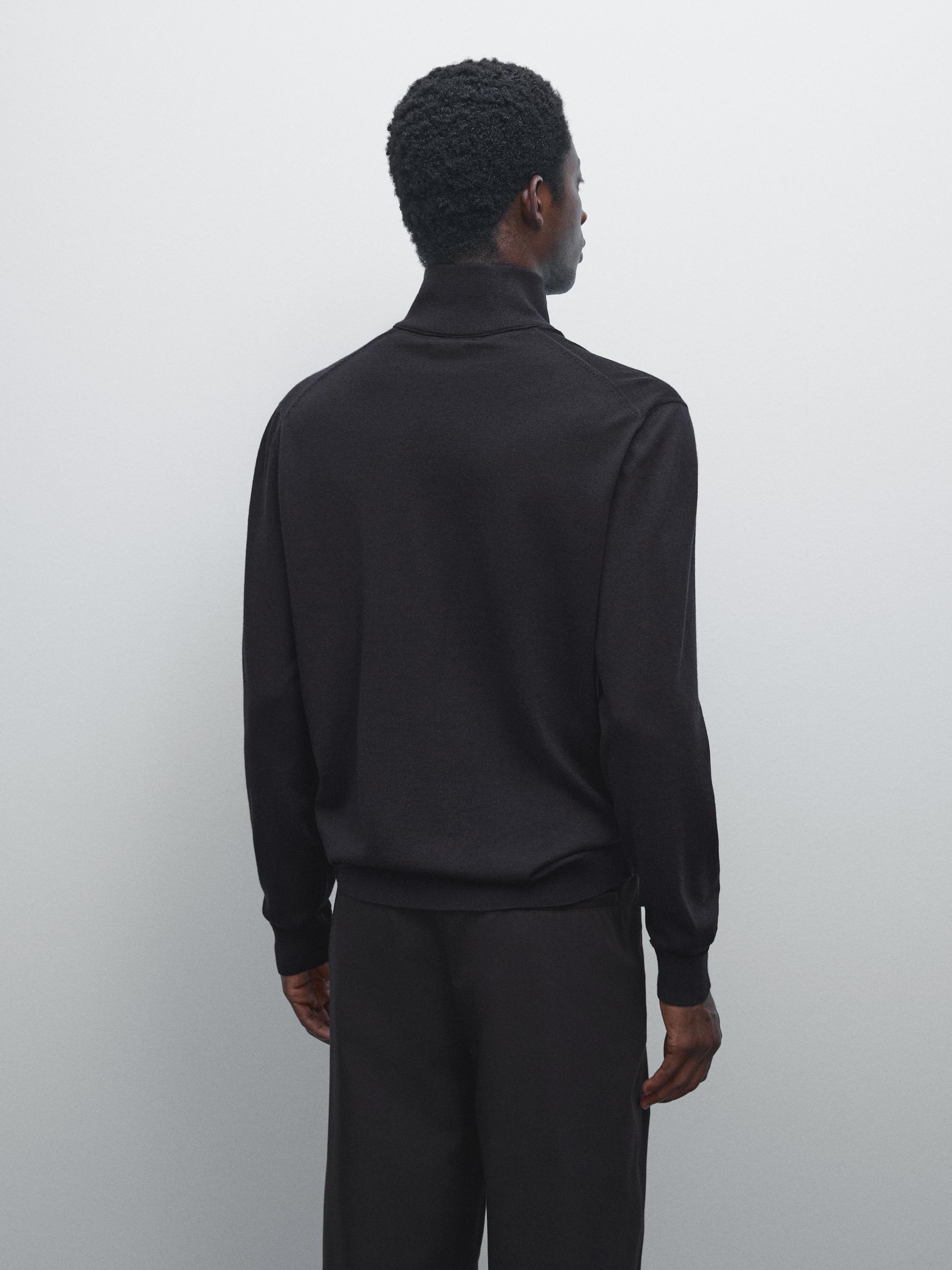 Quarter-zip knit sweater