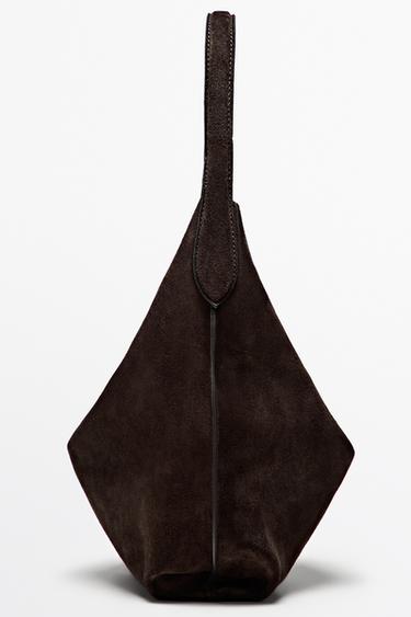 Mini split suede leather bag — Chocolate 4