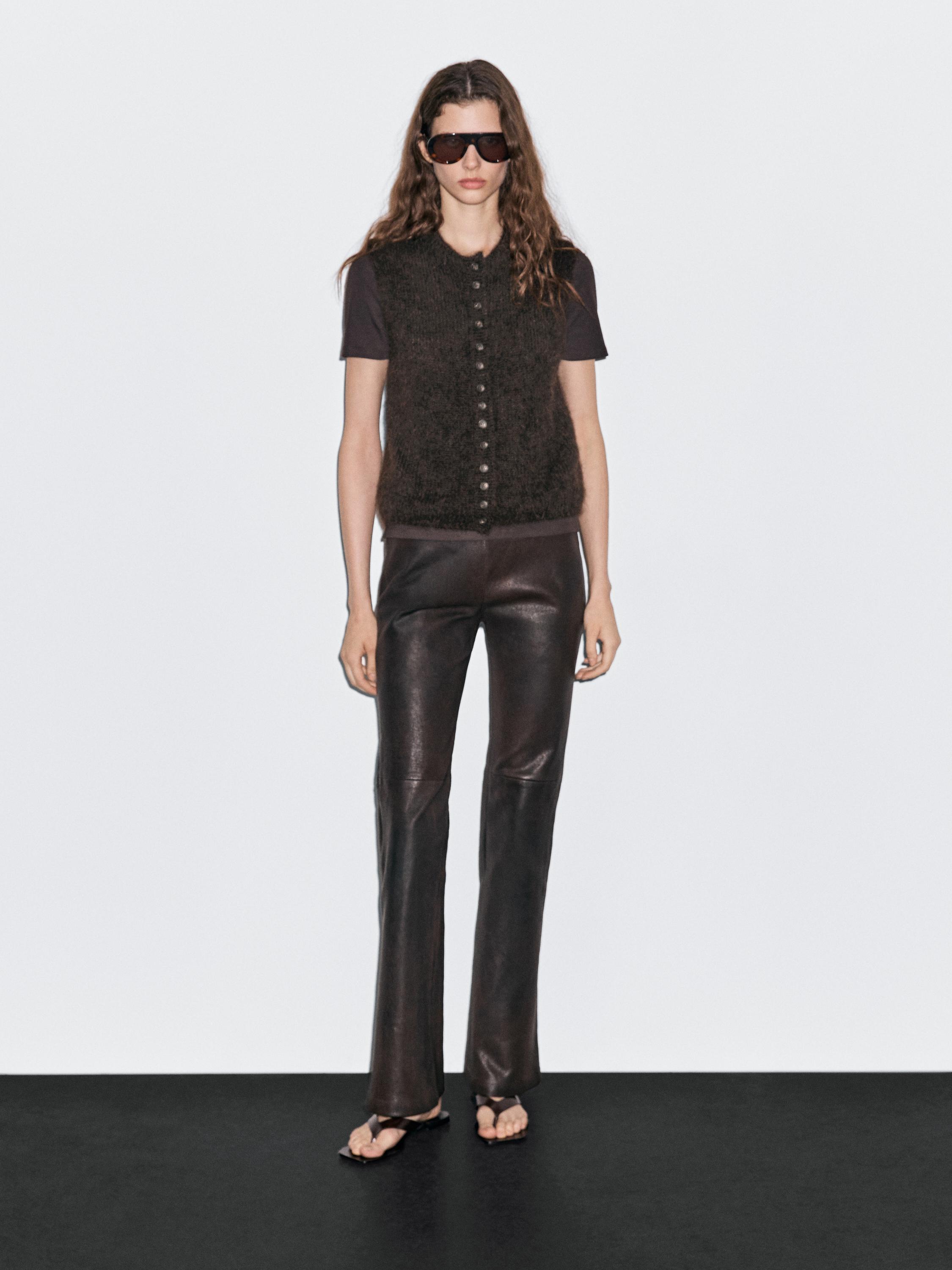 Nappa leather leggings