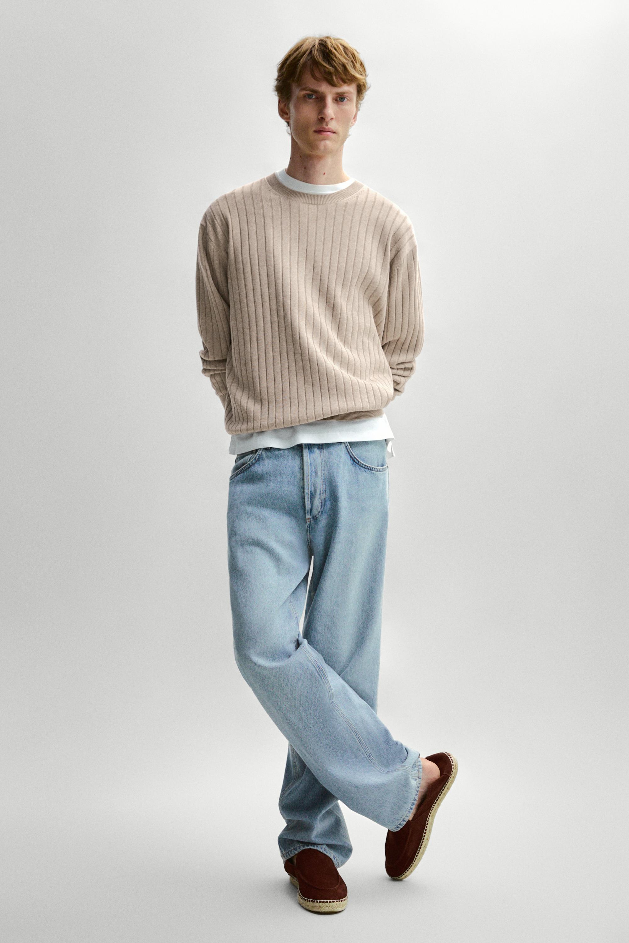 100% cotton ribbed knit sweater