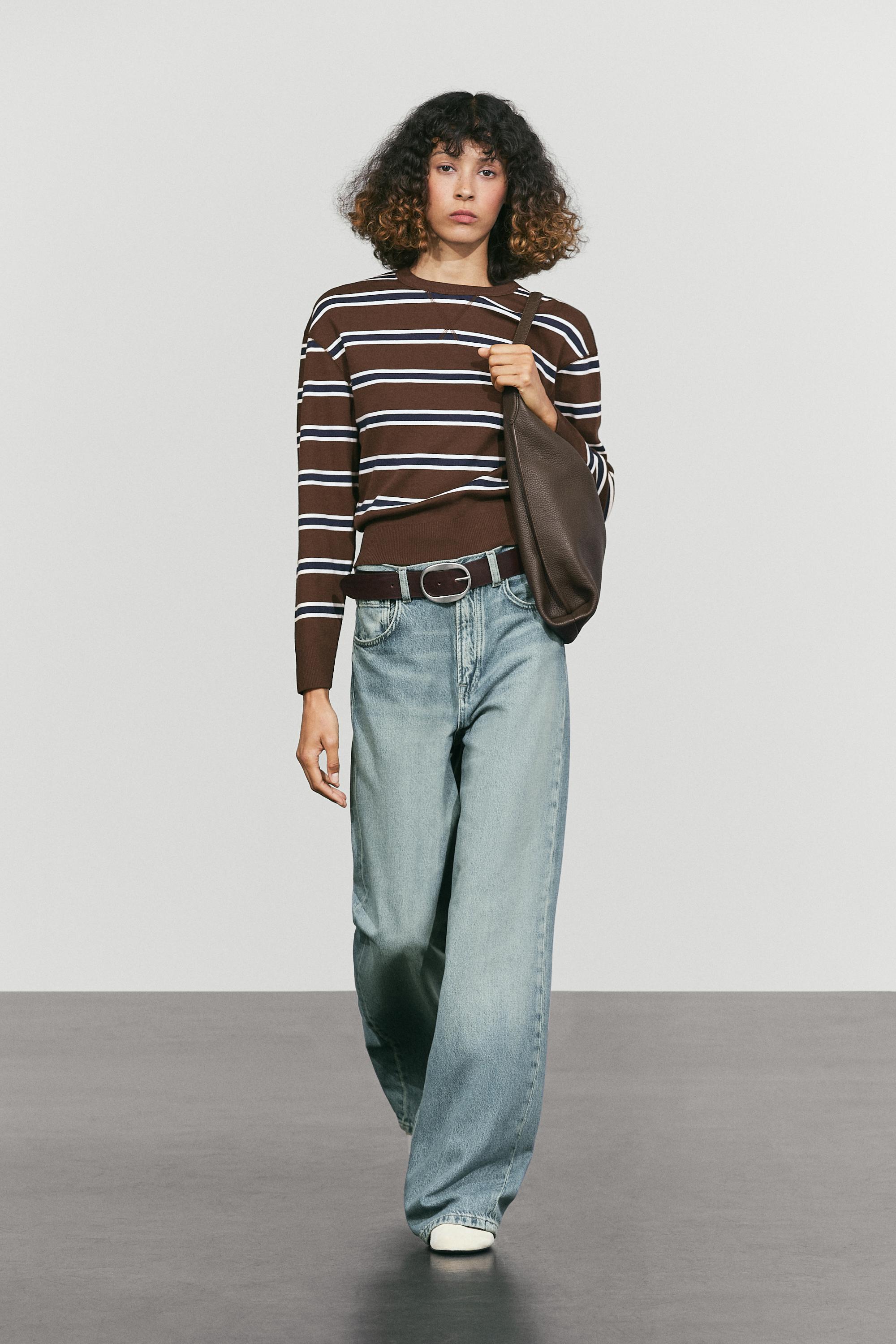 Striped interlock sweatshirt