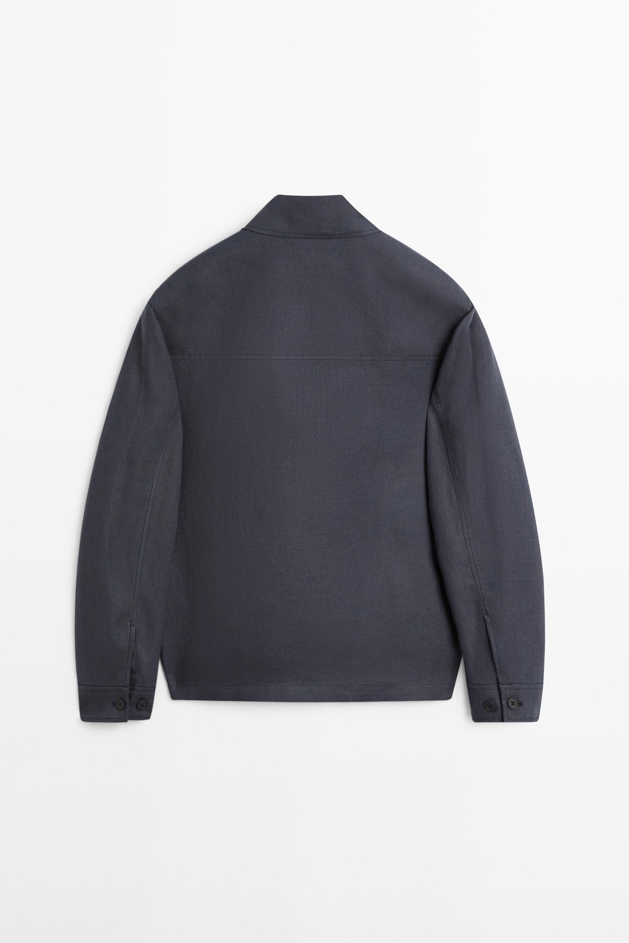 Lightweight linen jacket with pockets — BLUE