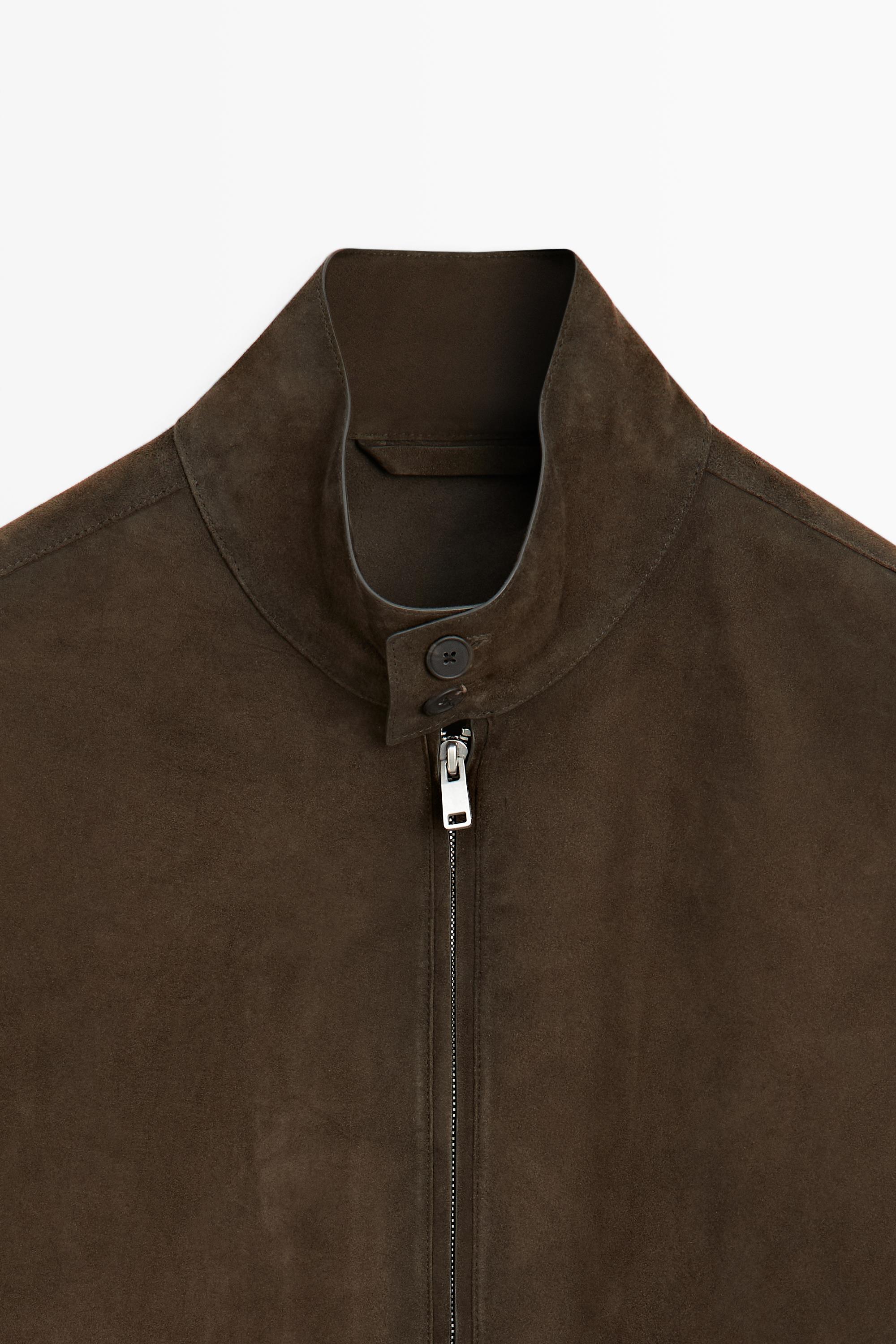 Suede leather jacket — Chocolate