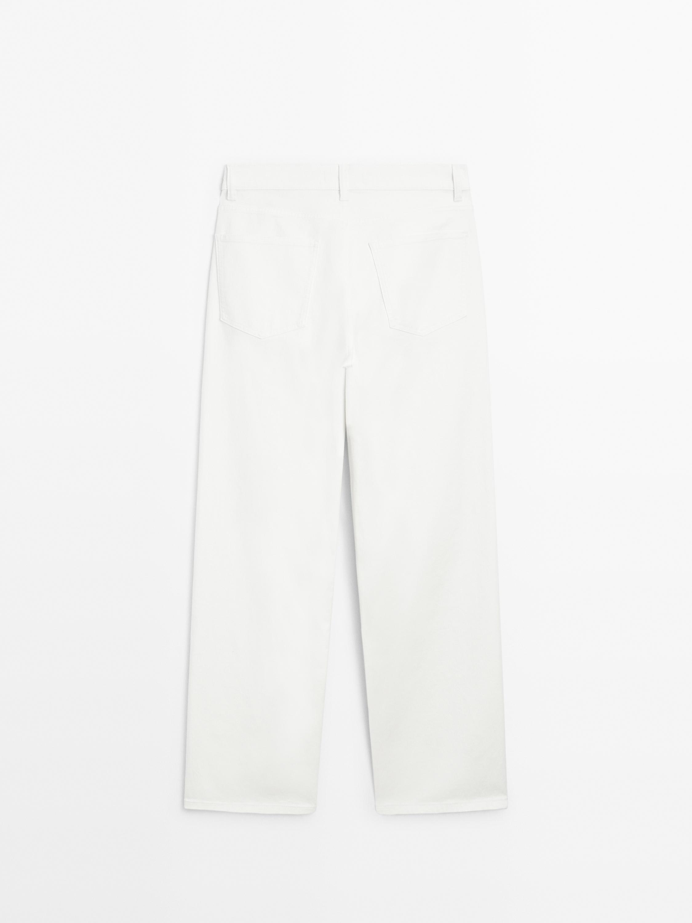 Wide straight fit denim trousers