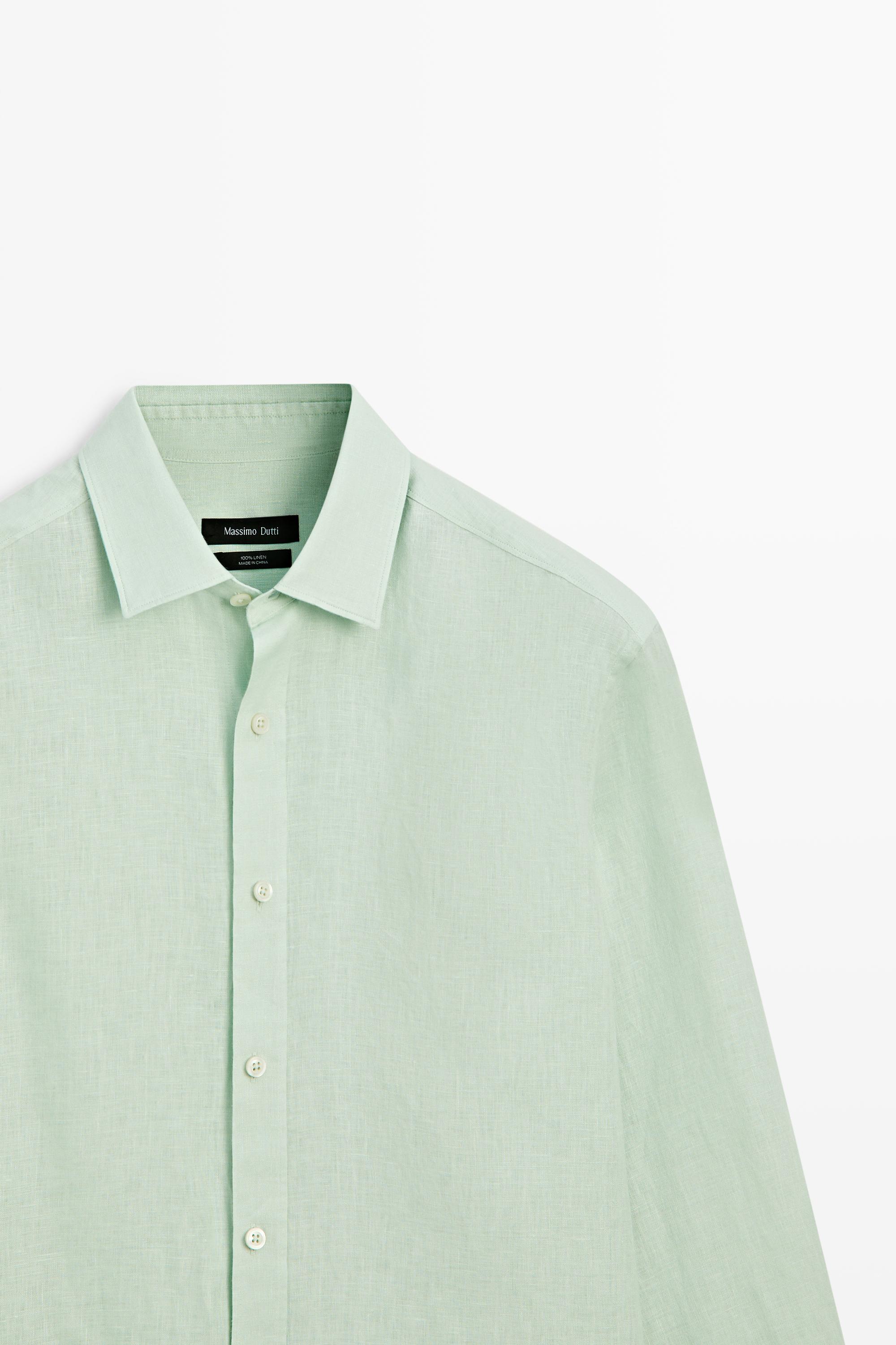 Slim fit 100% linen shirt — MOSS