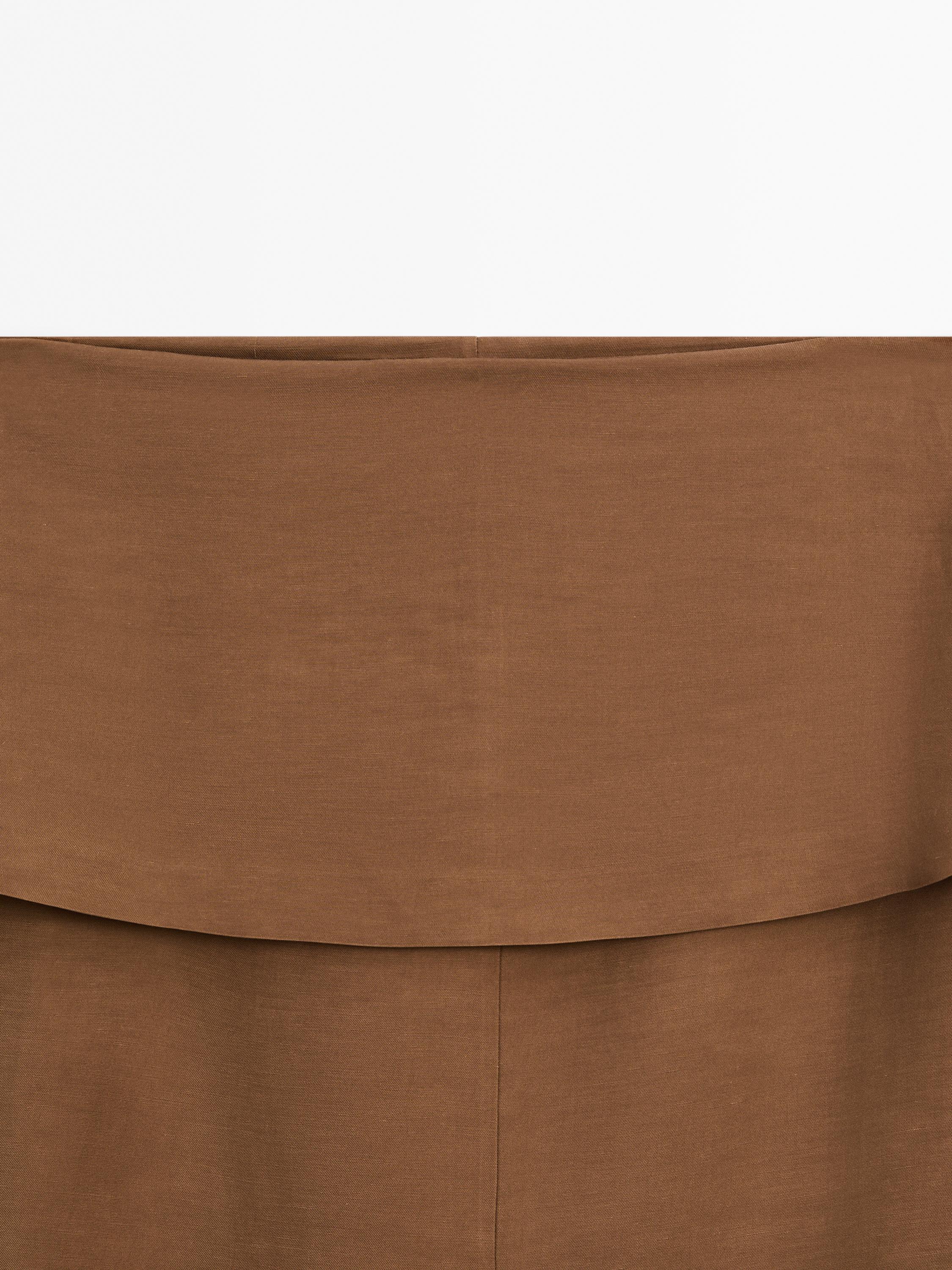 Midi flowing skirt with corset belt detail